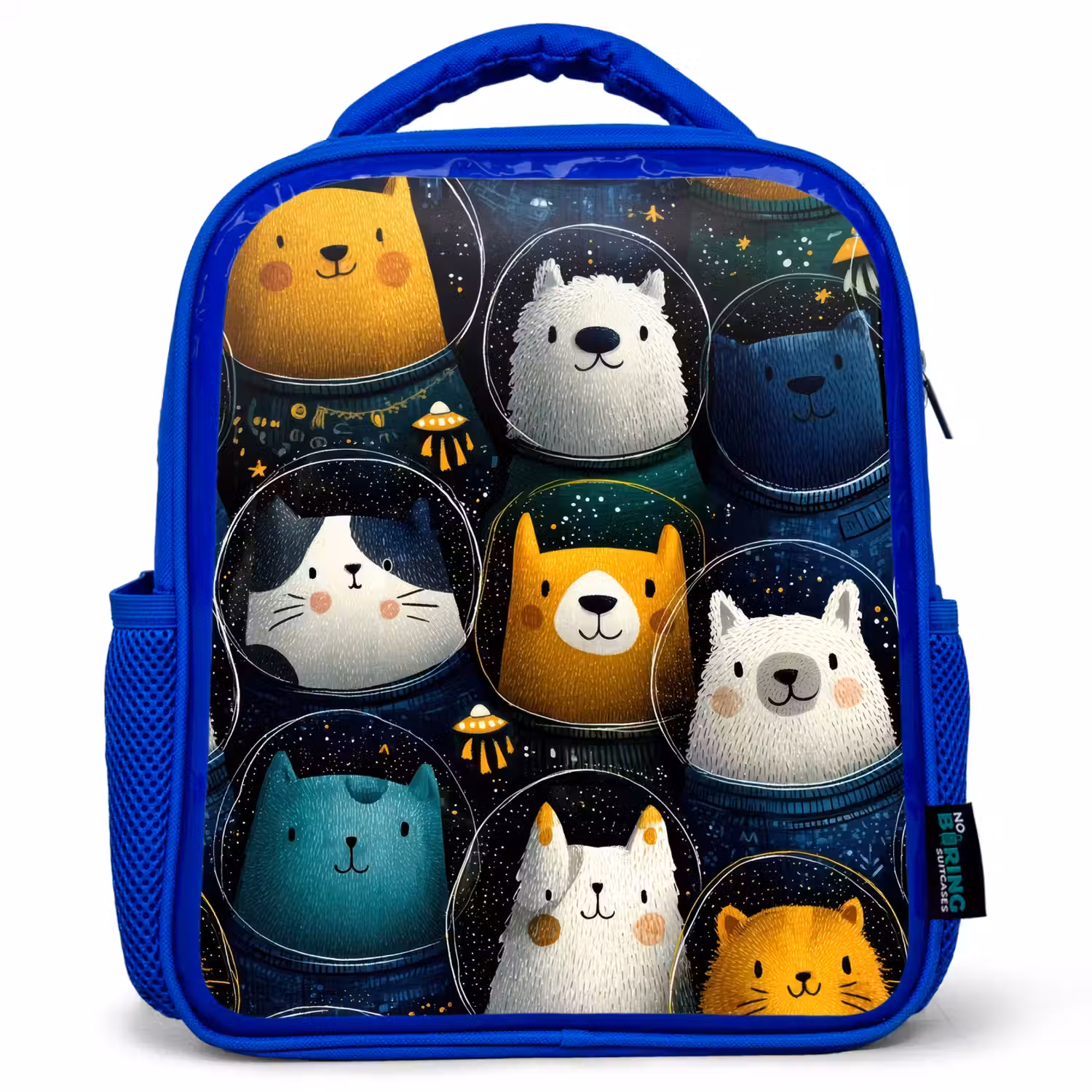 Dieren - Ruimtepakken - Sterren Kinderrugzak - Blauw middel -3d