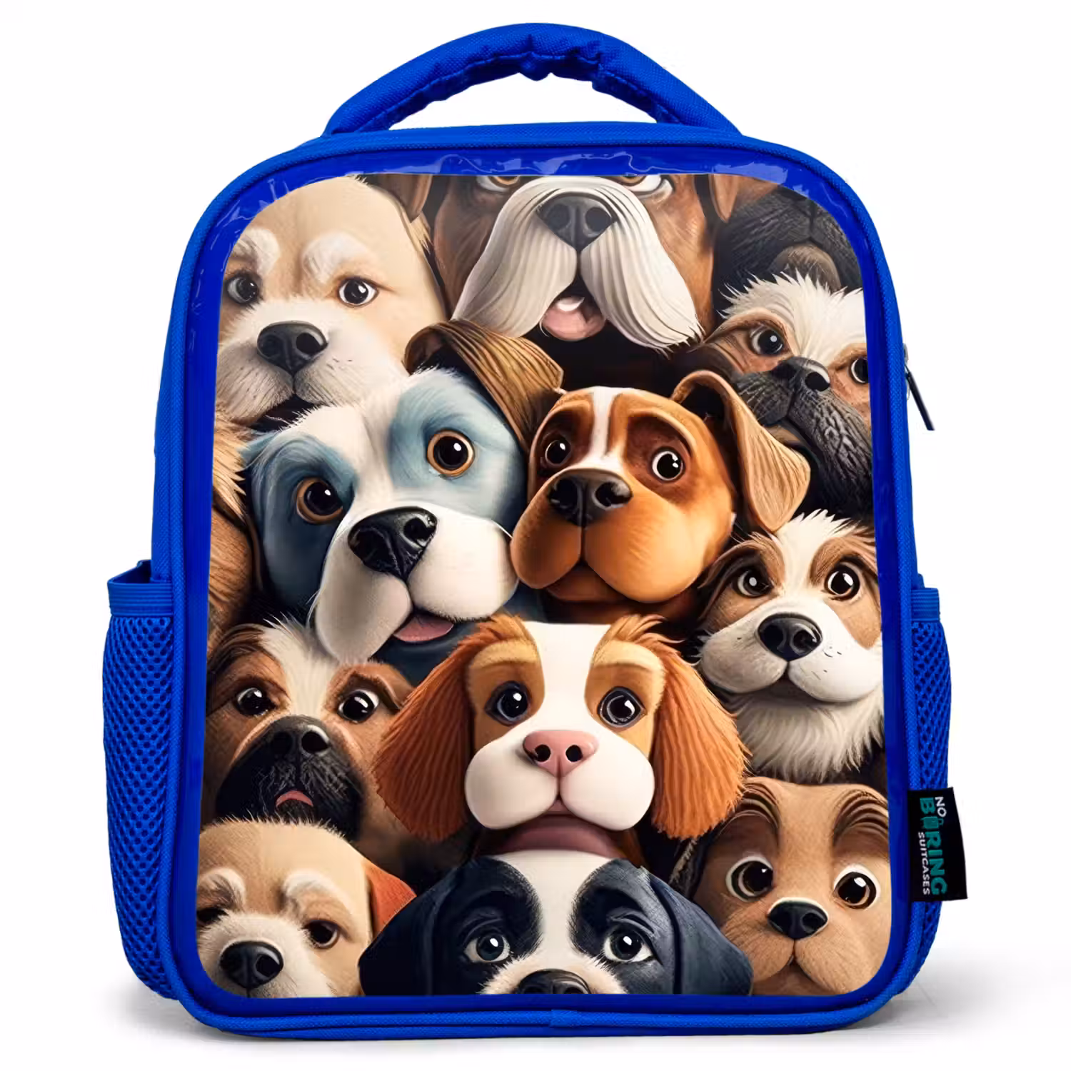 Blaffende Bende Kinderrugzak - Blauw middel -3d