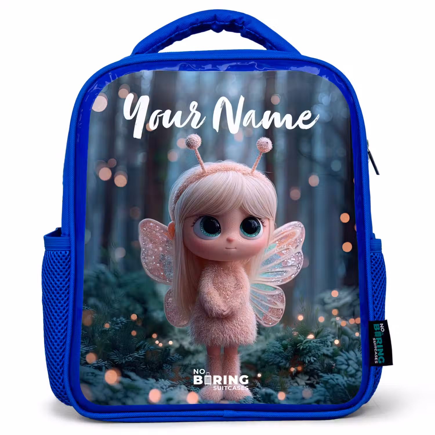 Fairy - Bos - Glitters Kinderrugzak - Blauw middel -3d