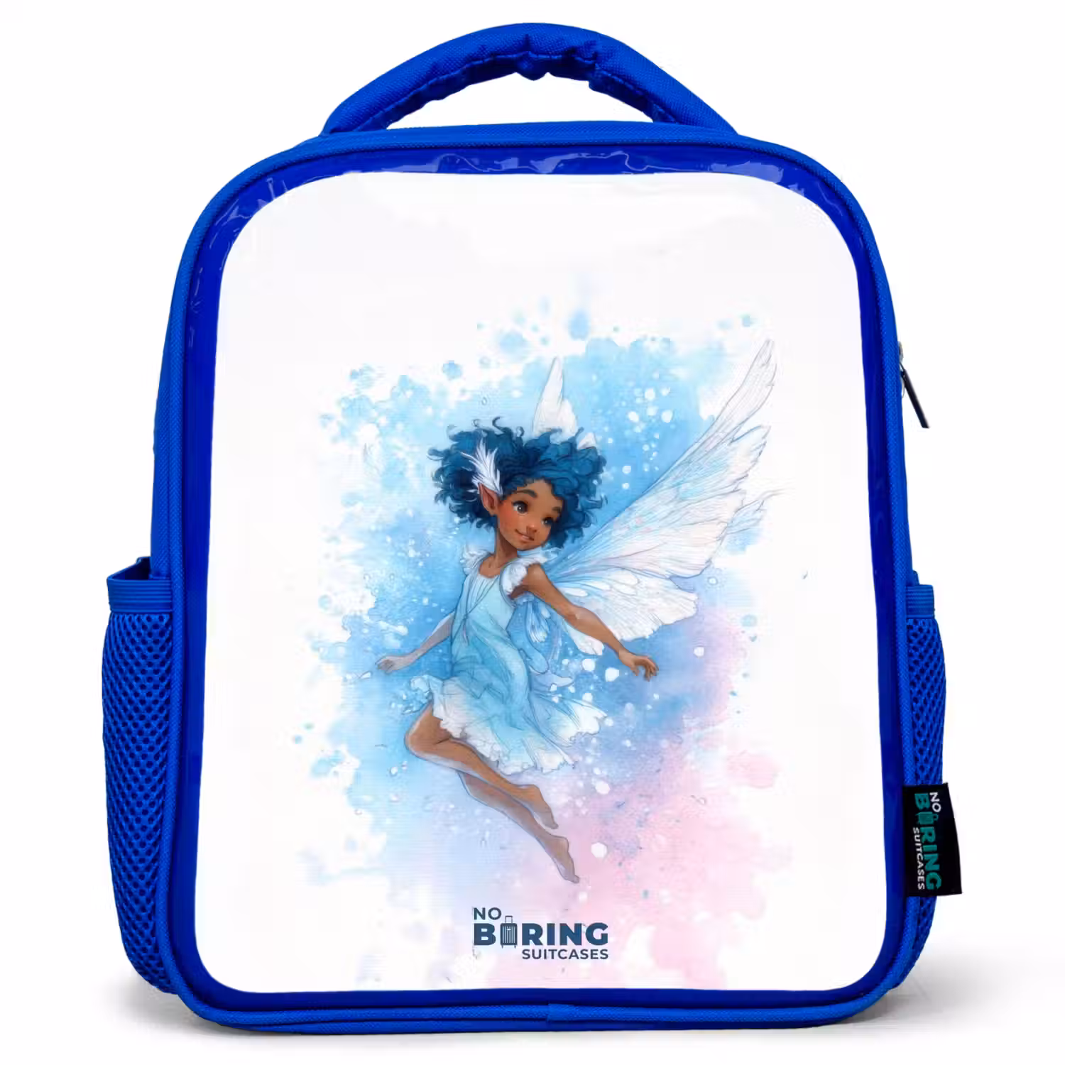 Vliegende fee in blauwe tinten Kinderrugzak - Blauw middel -3d