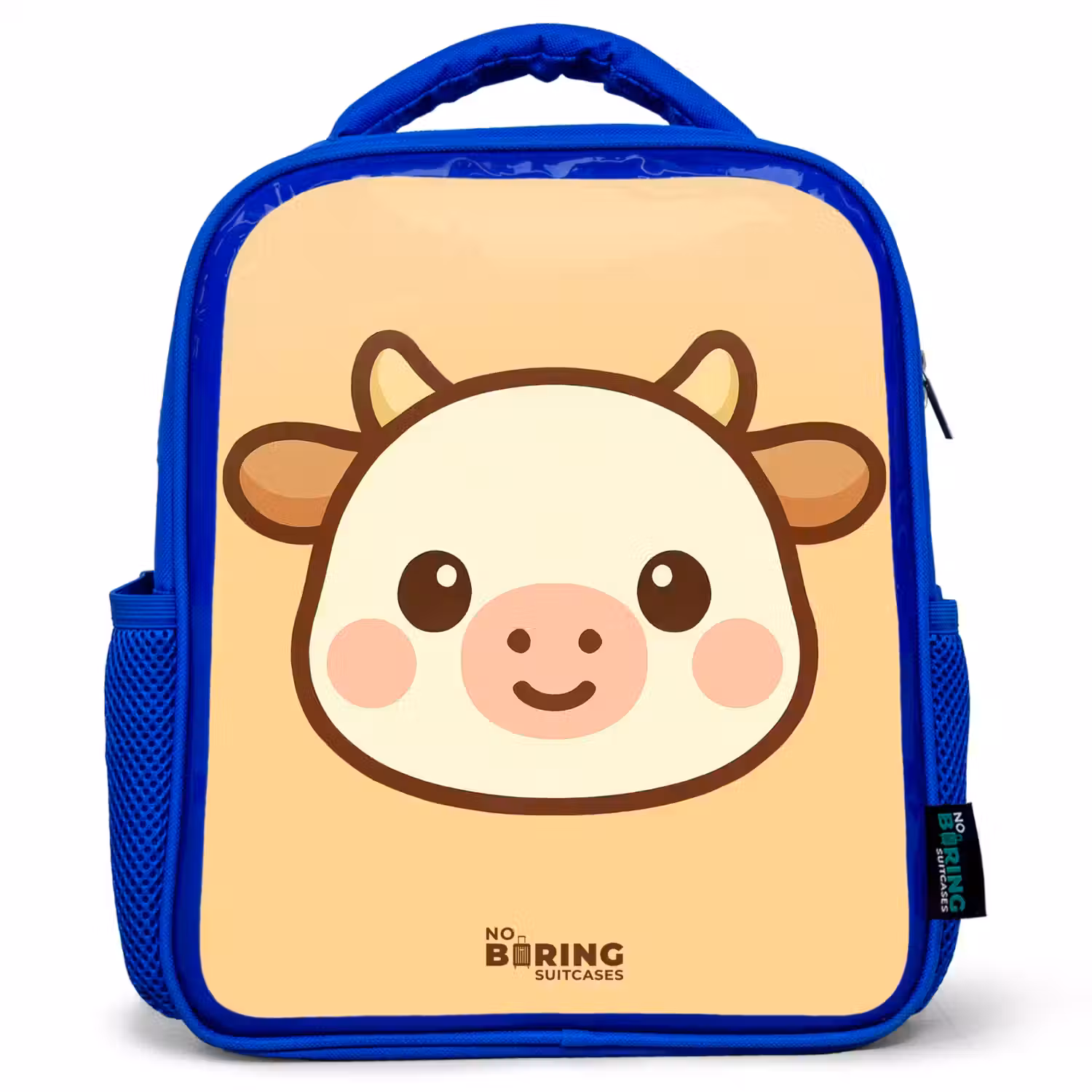 Kawai - Koe - Bruin Kinderrugzak - Blauw middel -3d