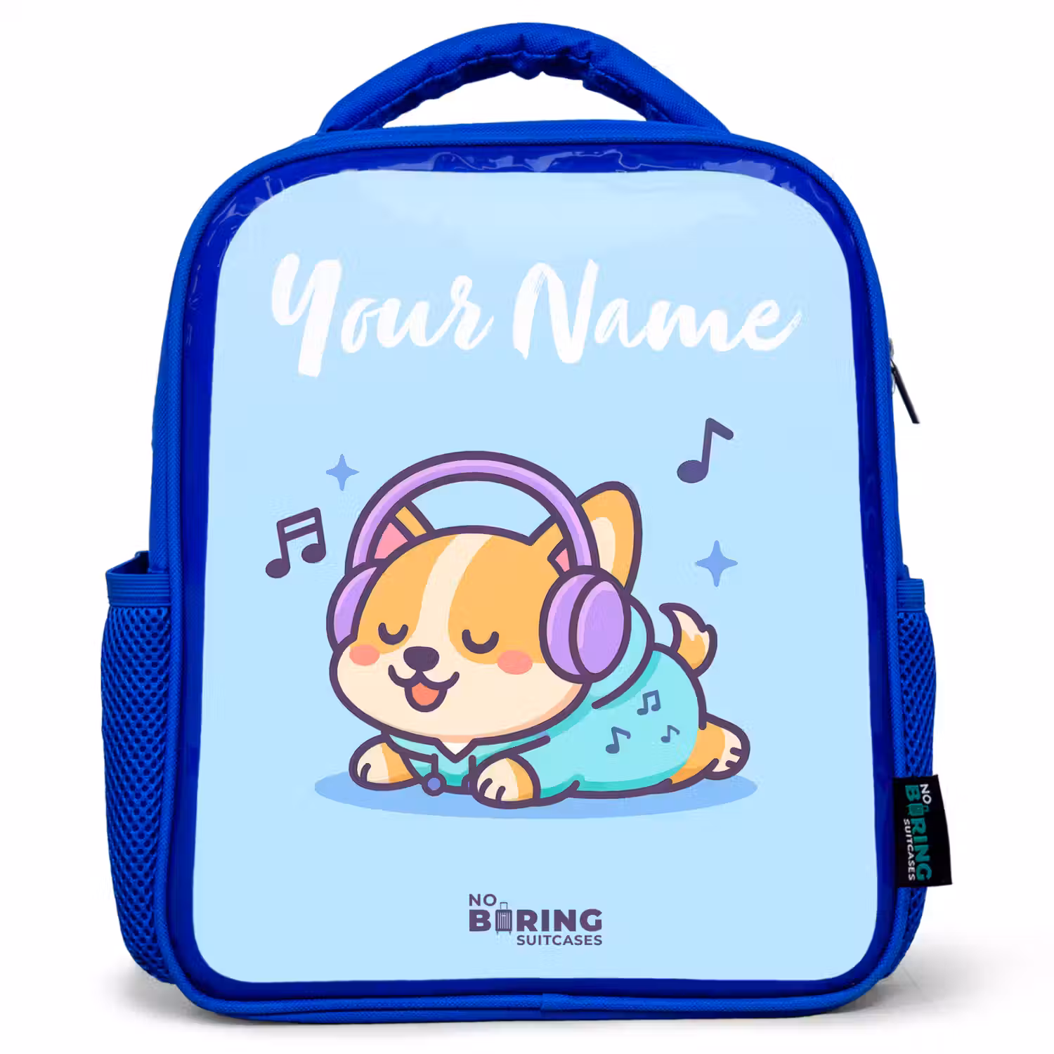 Kawai - Hond - Muziek Kinderrugzak - Blauw middel -3d