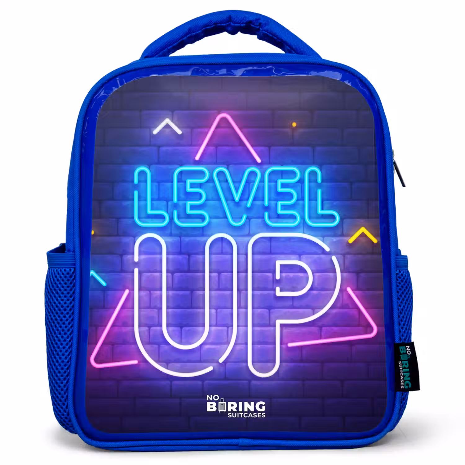 Neonletters op een bakstenen muur Kinderrugzak - Blauw middel -3d