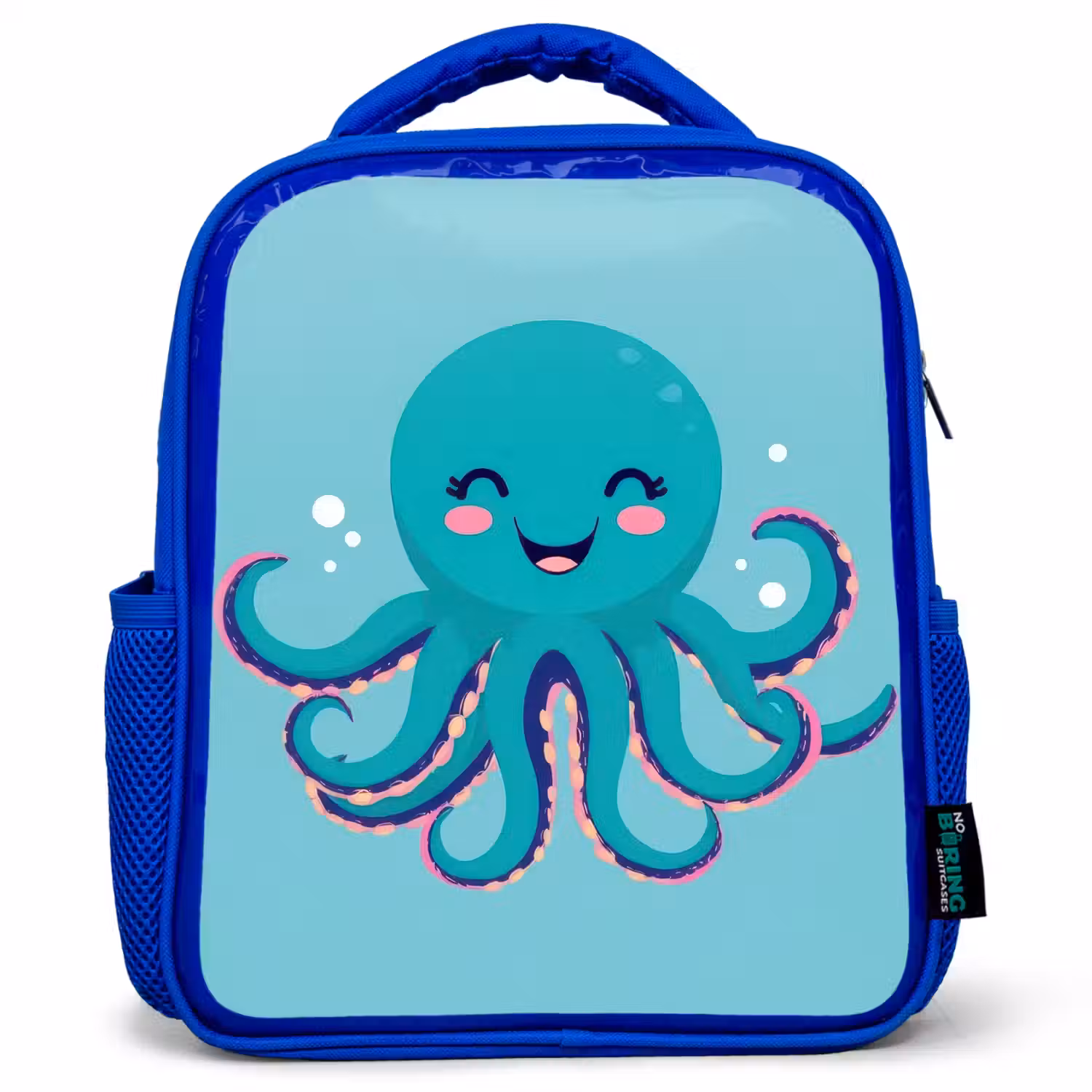 Octopus - Blauw - Gezicht Kinderrugzak - Blauw middel -3d