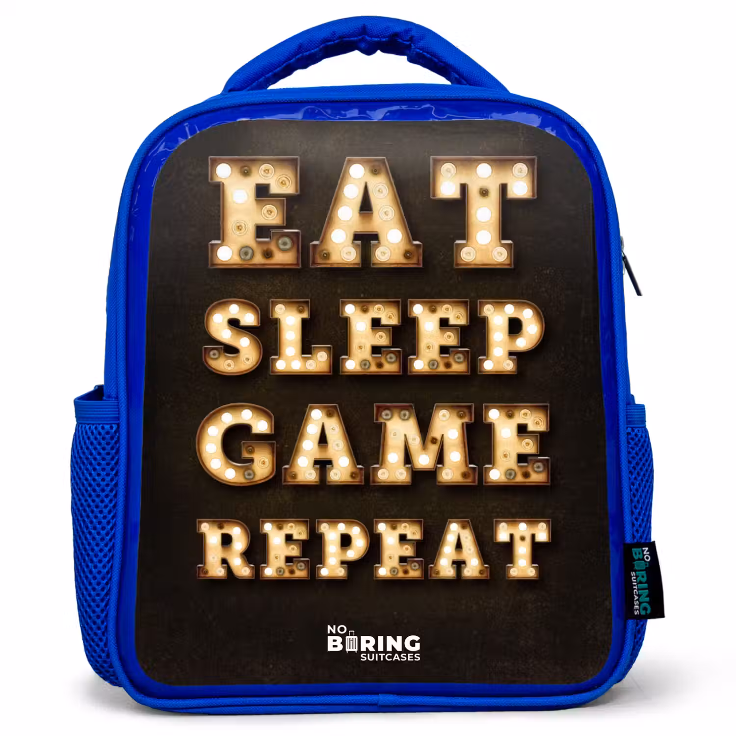Qoute met licht Kinderrugzak - Blauw middel -3d