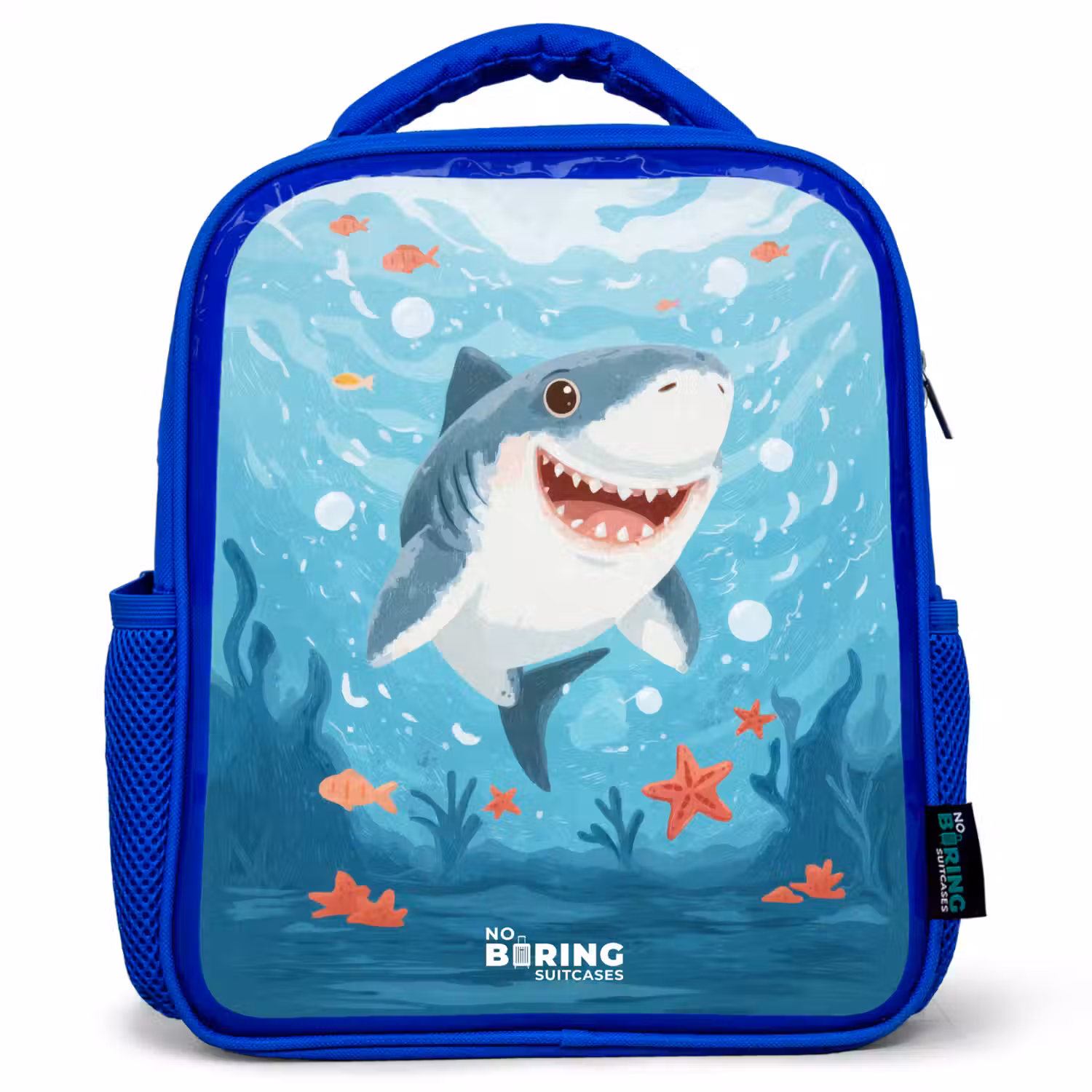 Haai - Water - Zee Kinderrugzak - Blauw middel -3d