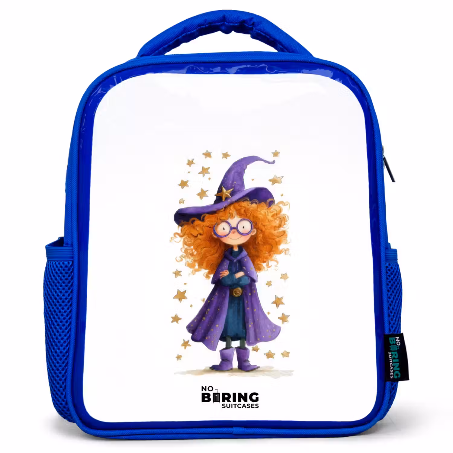 Sterrenmagie met krullen Kinderrugzak - Blauw middel -3d