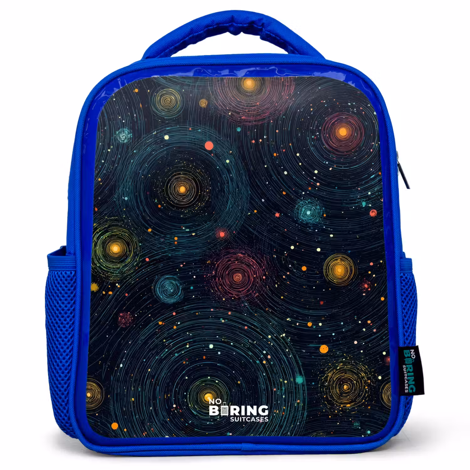 Sterren - Planeten - Kleurrijk Kinderrugzak - Blauw middel -3d