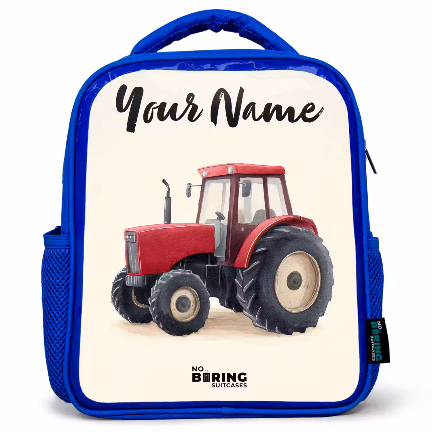 Tractor - Getekend - Rood Kinderrugzak - Blauw middel -3d