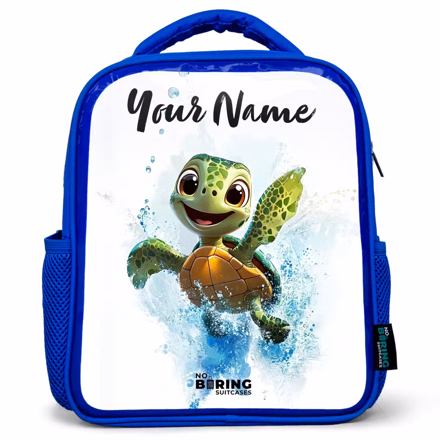 Schildpad - Water - Groen Kinderrugzak - Blauw middel -3d