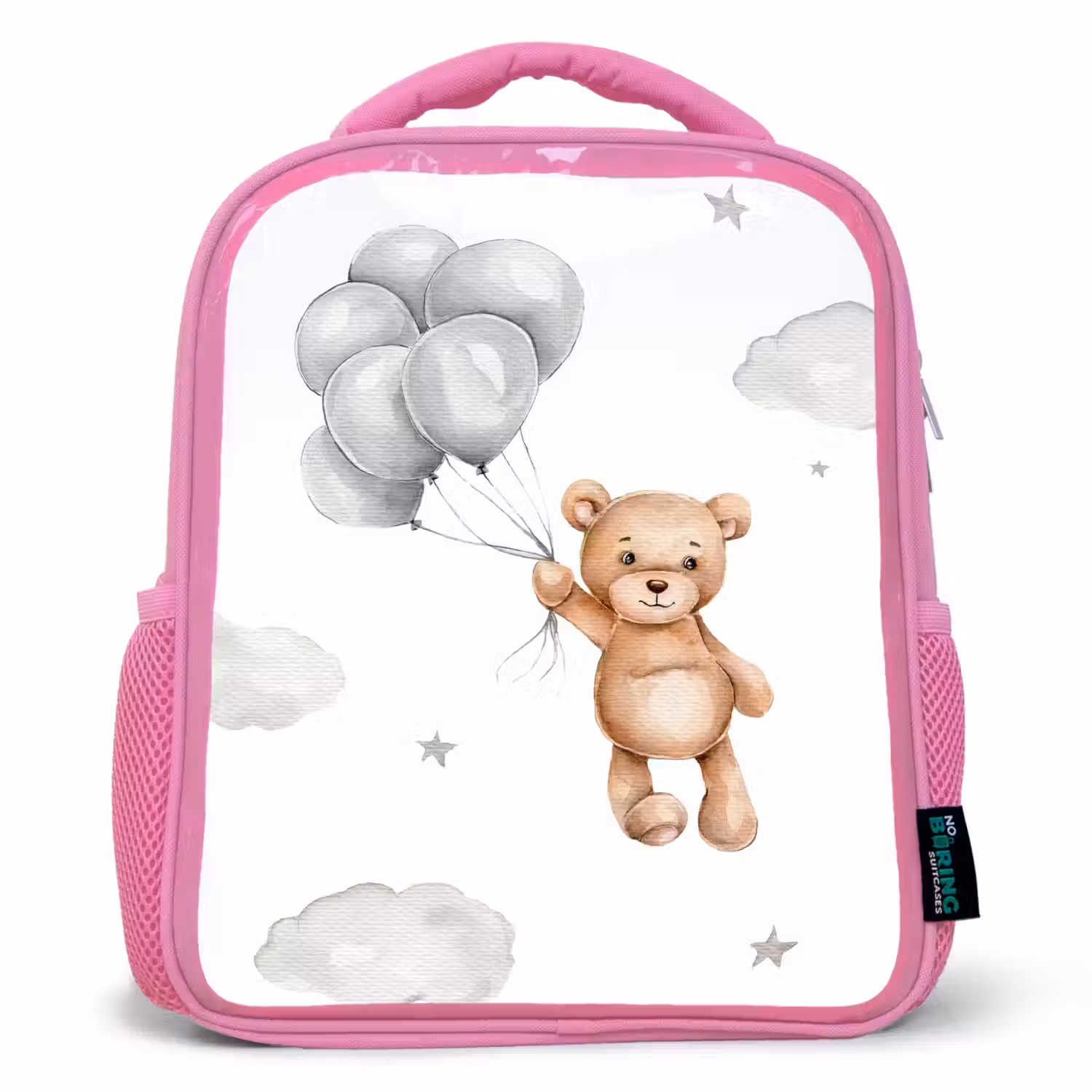 Beer - Ballon - Sterren - Kinderen Kinderrugzak - Roze middel -3d