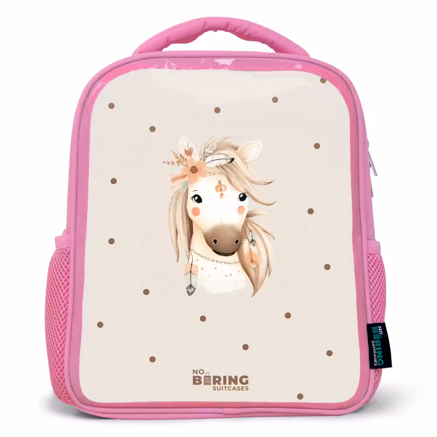 Bohemian paard in pastel kleuren Kinderrugzak - Roze middel -3d