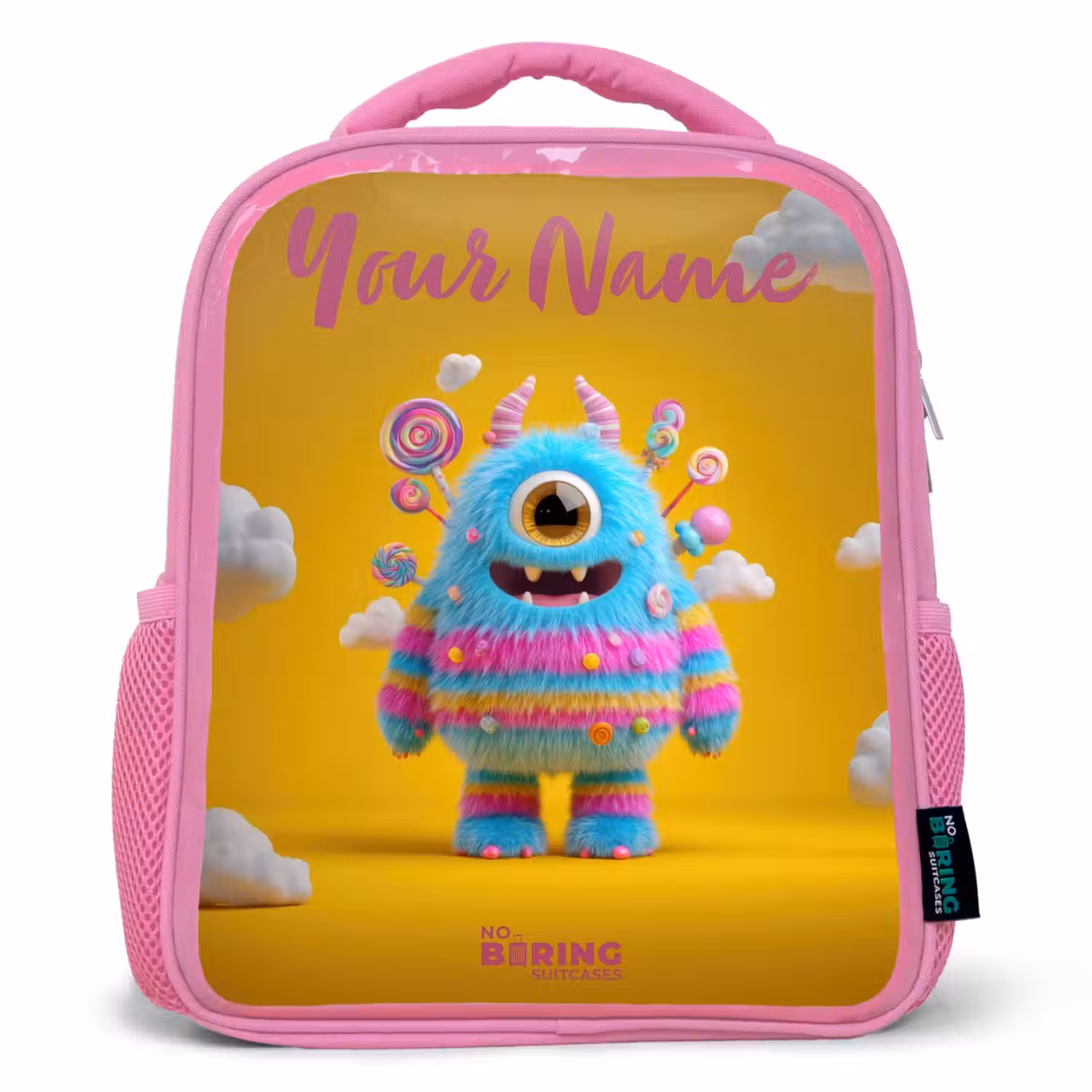 Snoep - Monster - Regenboog Kinderrugzak - Roze middel -3d