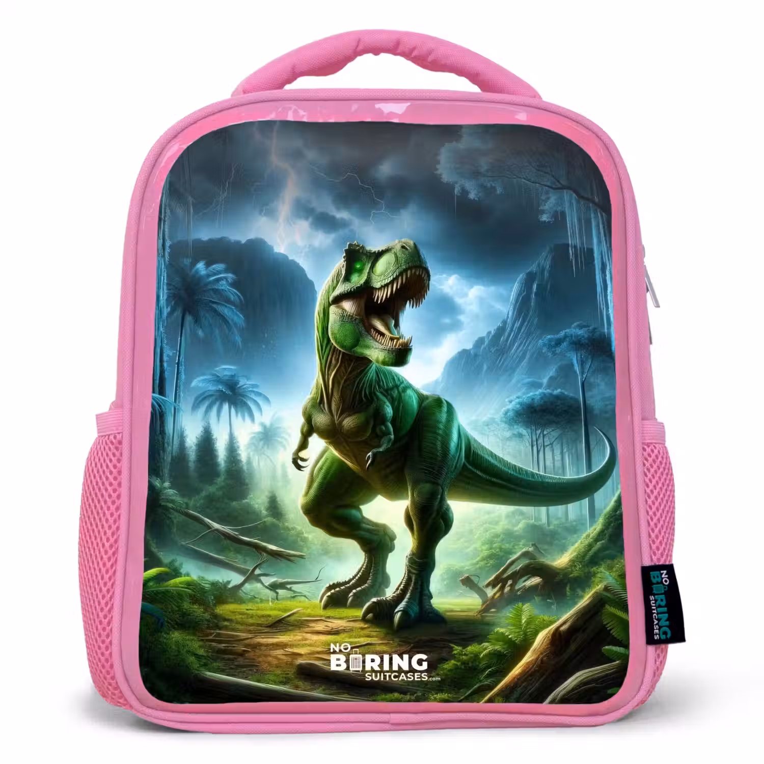 Junglosaurus Kinderrugzak - Roze middel -3d