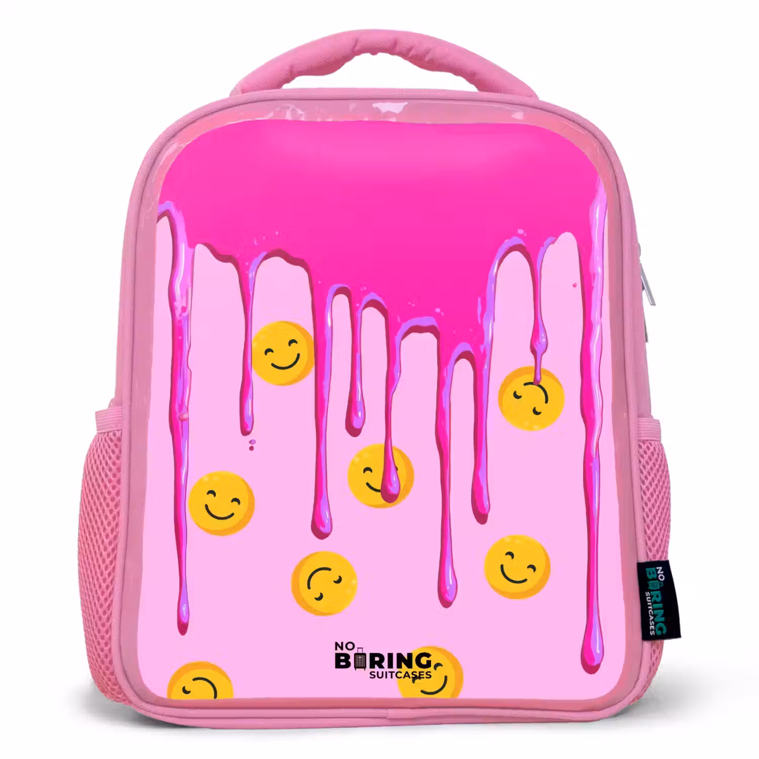 Verf - Smiley - Roze Kinderrugzak - Roze middel -3d