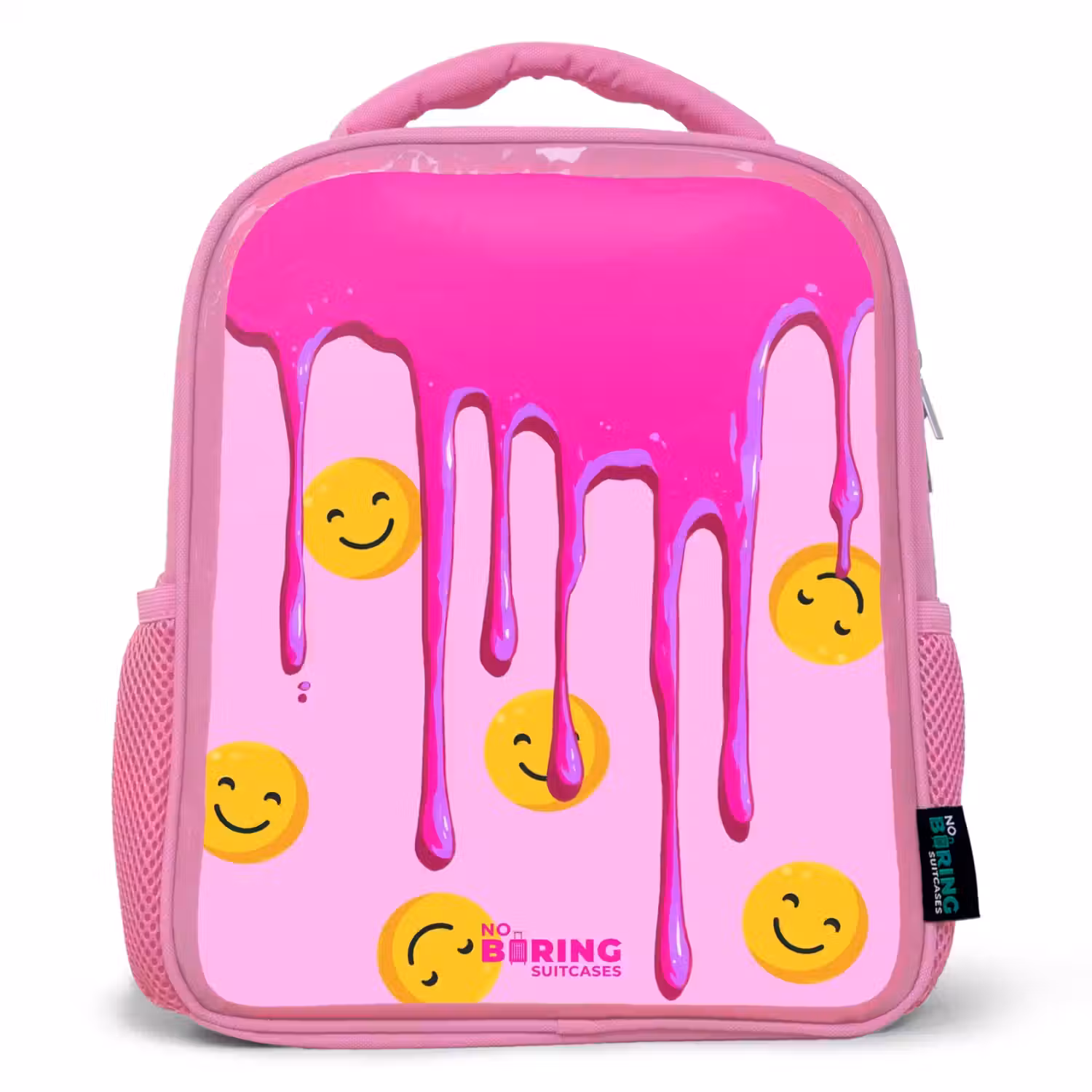 Verf - Smiley - Roze Kinderrugzak - Roze middel -3d