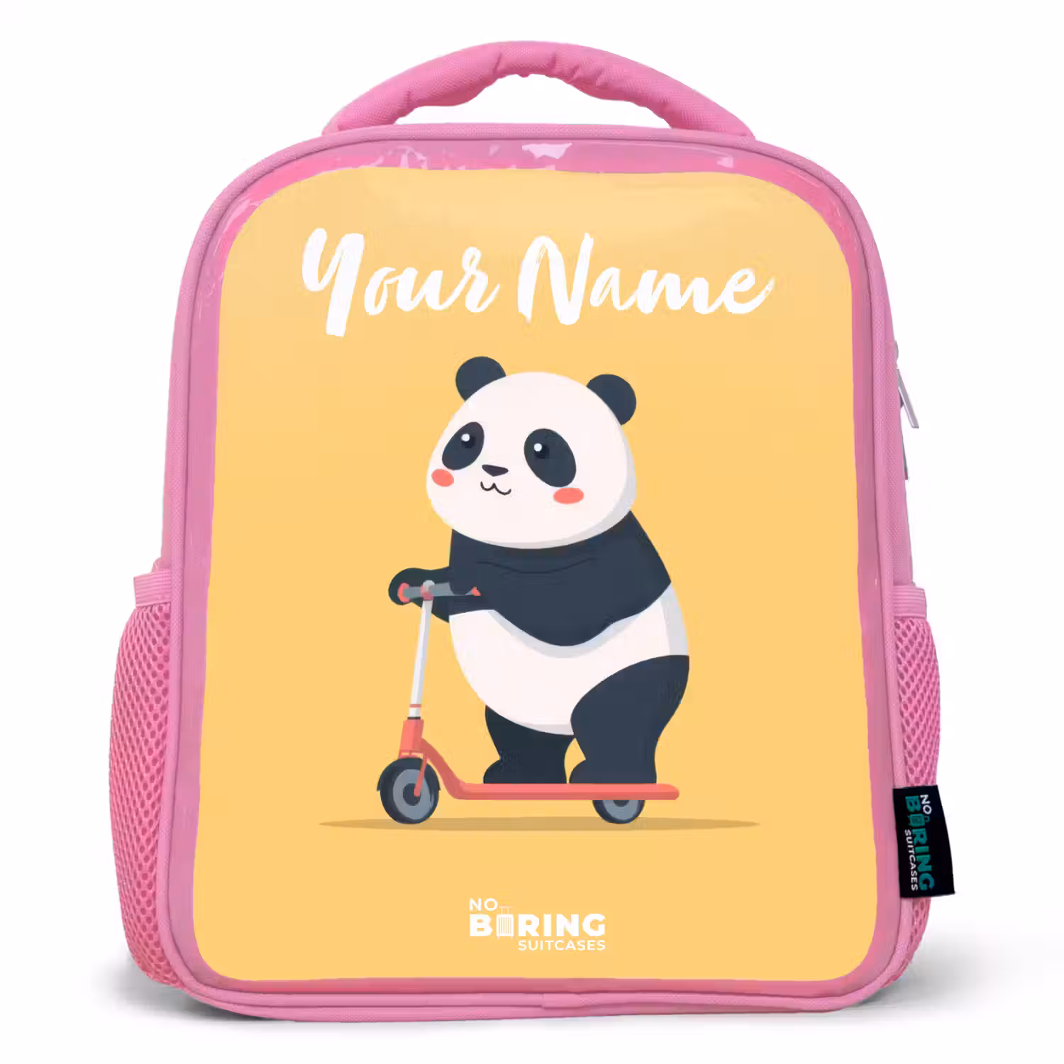 Panda - Step - Geel Kinderrugzak - Roze middel -3d