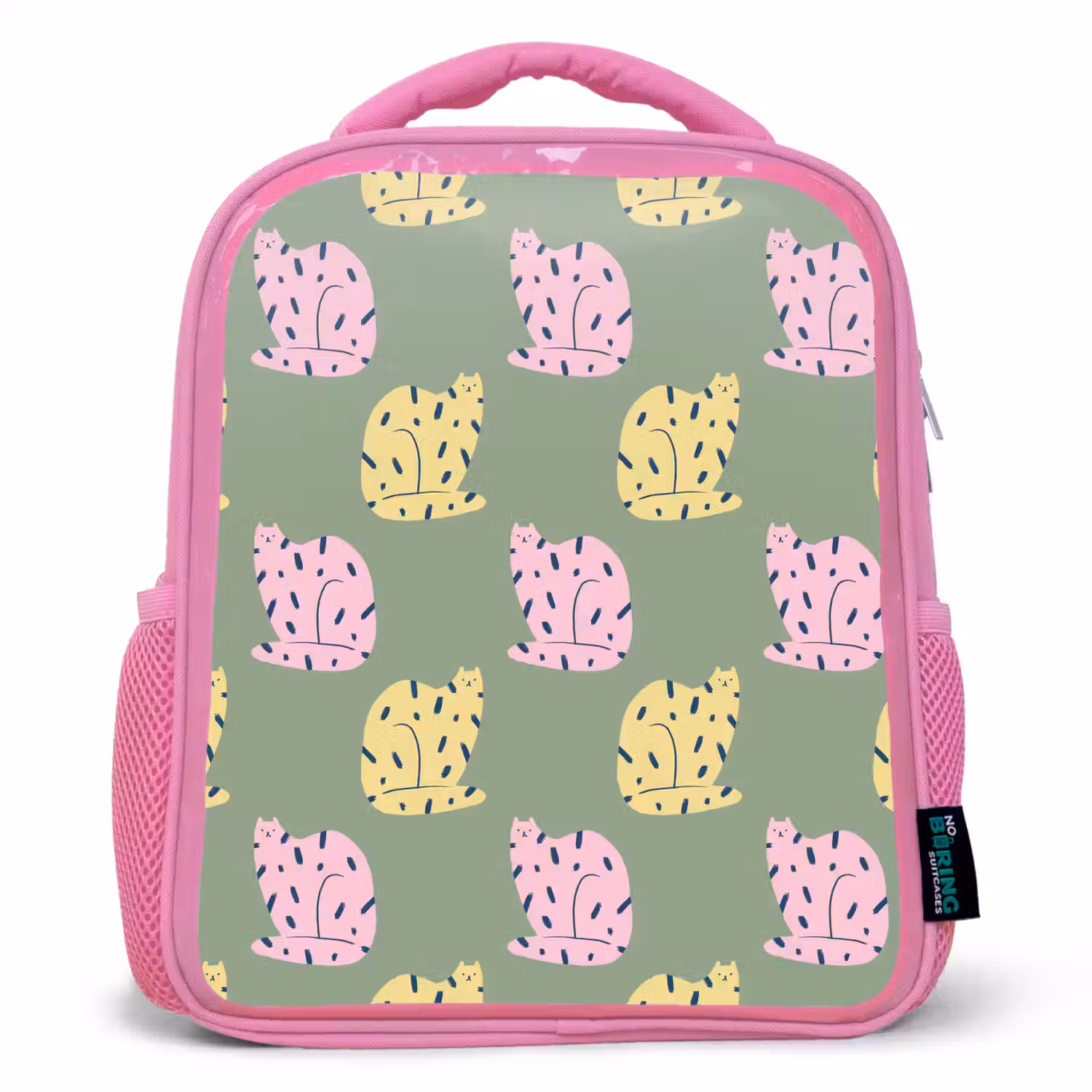 Pastel - Katten - Vlekjes - Groen Kinderrugzak - Roze middel 863 -3d