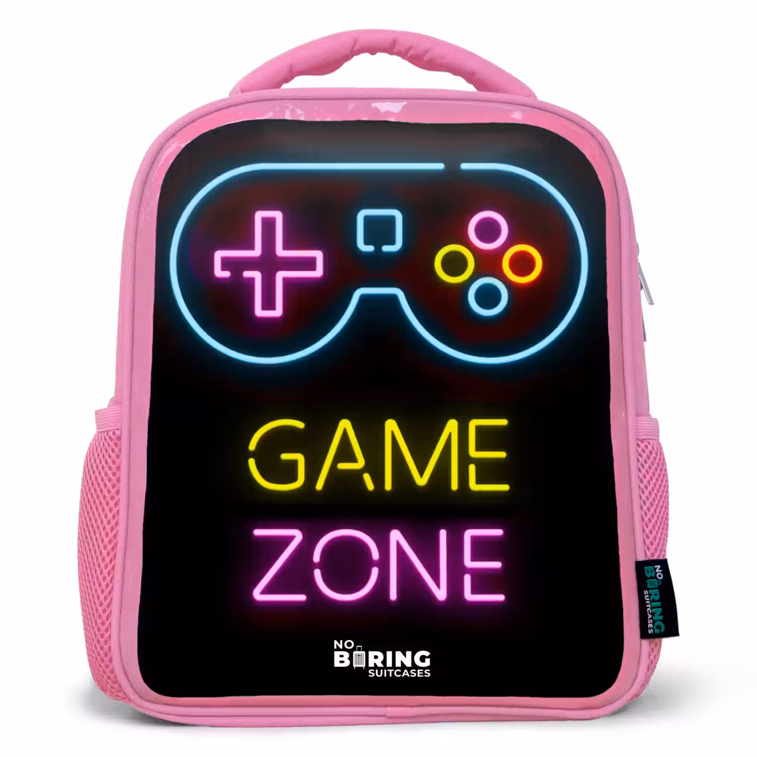 Qoute met neonkleuren Kinderrugzak - Roze middel -3d