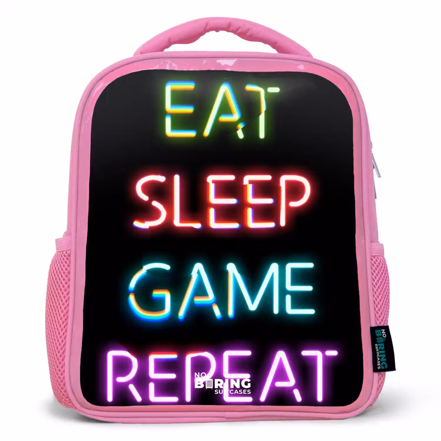 Qoute met neon lichten Kinderrugzak - Roze middel -3d