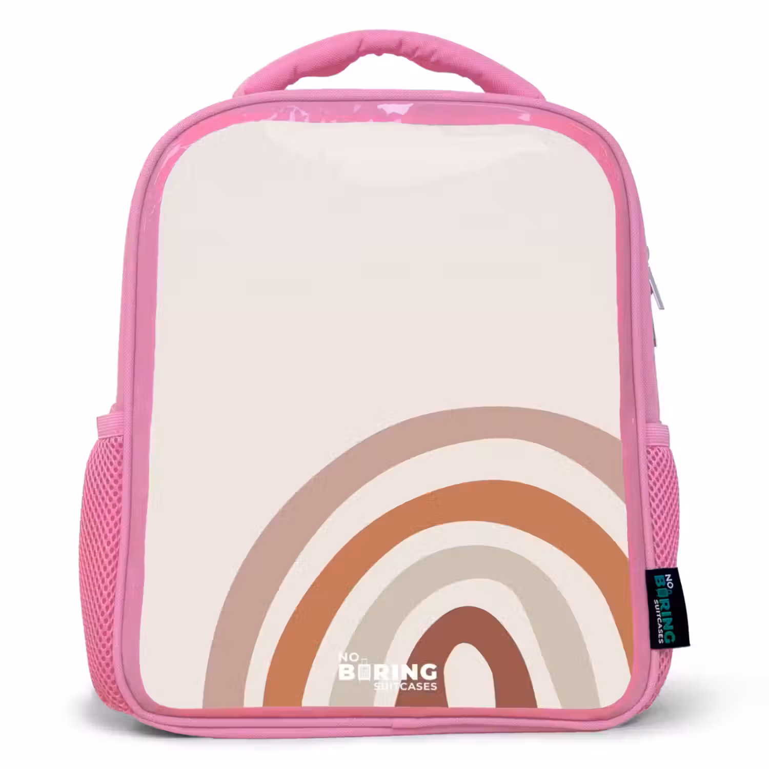 Ruwe regenboog naturel Kinderrugzak - Roze middel -3d