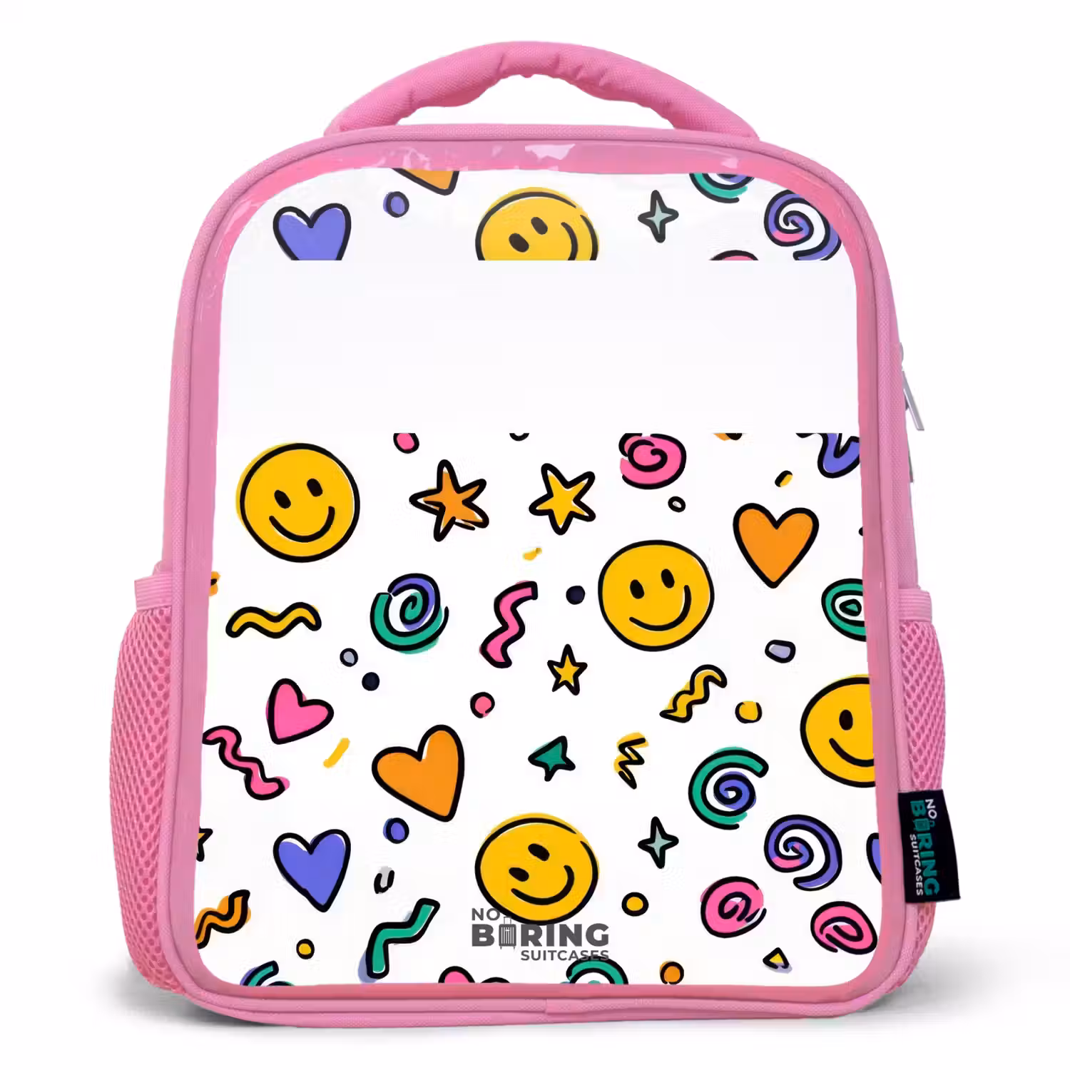 Smiley - Hartje - Ster Kinderrugzak - Roze middel -3d