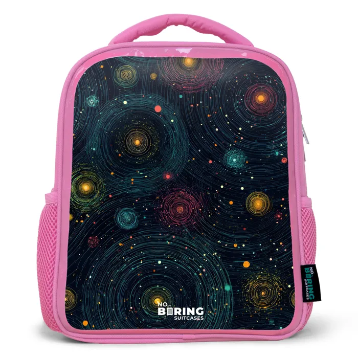 Sterren - Planeten - Kleurrijk Kinderrugzak - Roze middel -3d