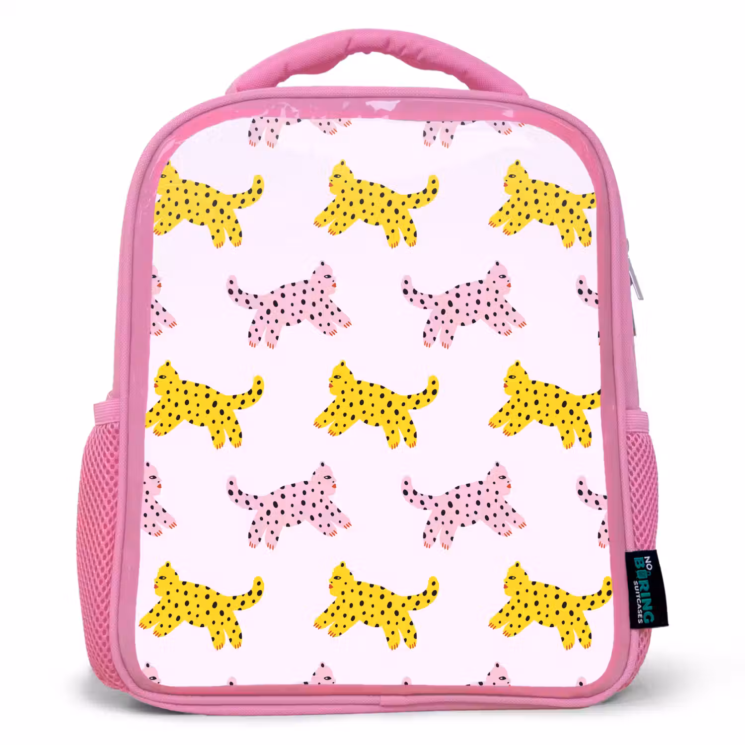 Geel - Roze - Katten - Wit Kinderrugzak - Roze middel 863 -3d