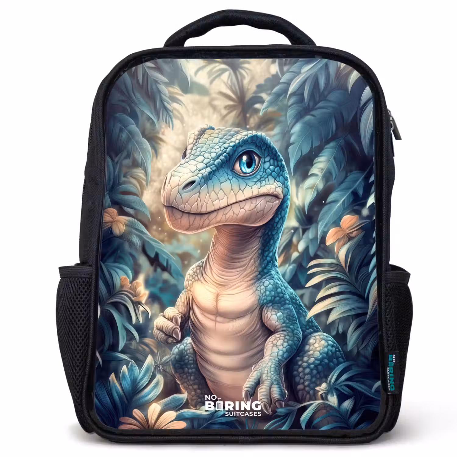 Dino in mystieke jungle met maanlicht Rugzak - Zwart middel -3d