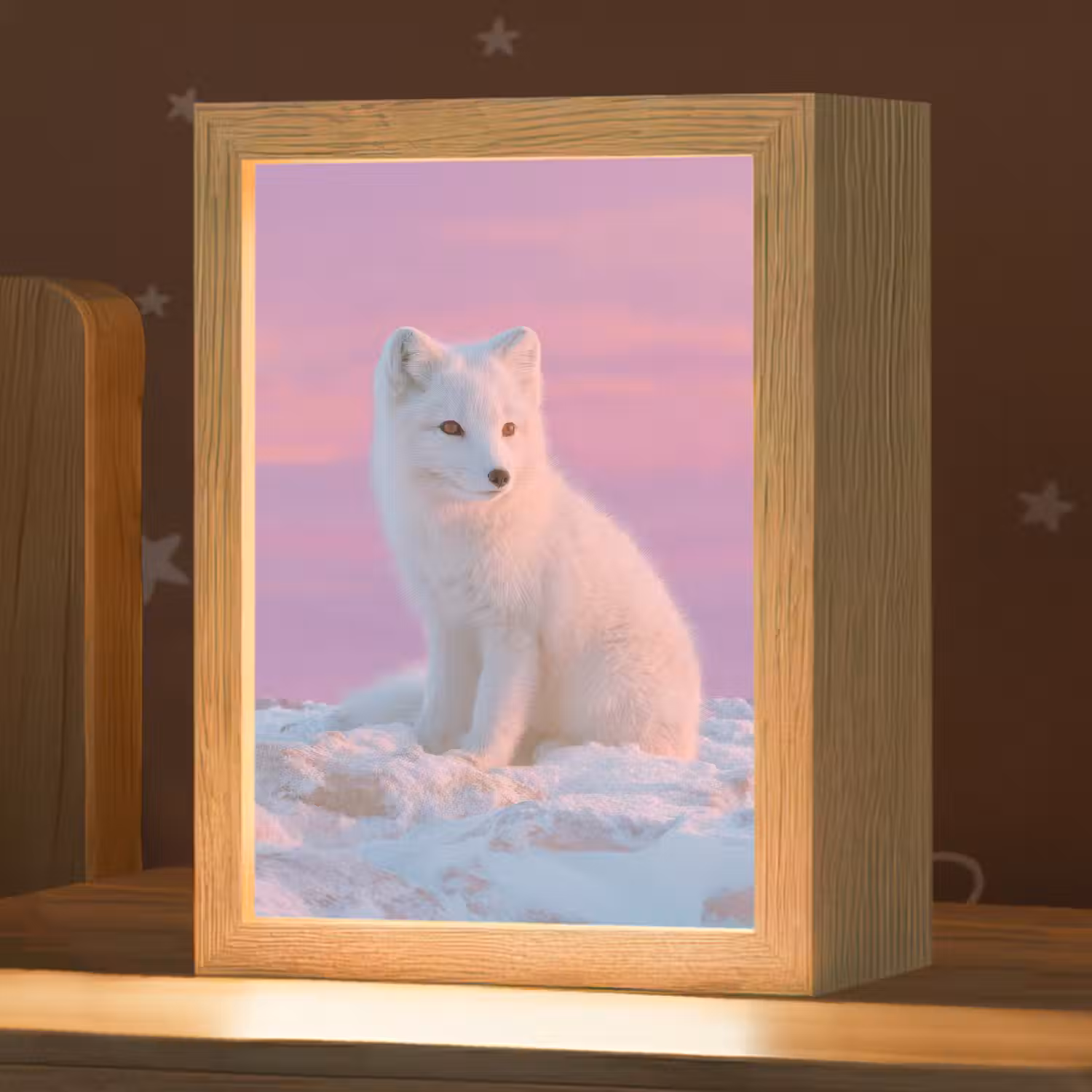 Poolvos - Sneeuw - Roze Light Box met kabel klein -zzz_3d_website