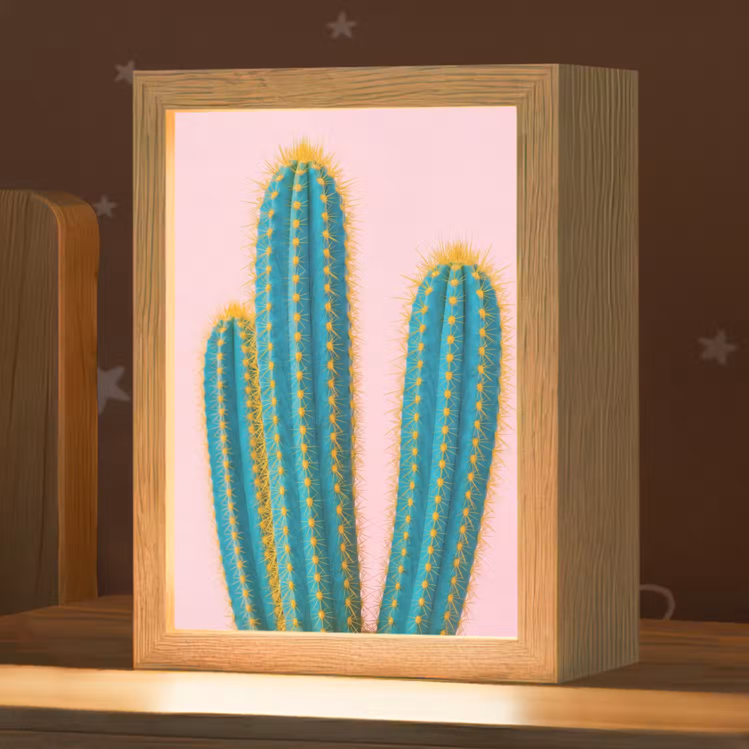 Cactussen - Modern - Pastel Light Box met kabel (Kinderlampje) klein -zzz_3d_website