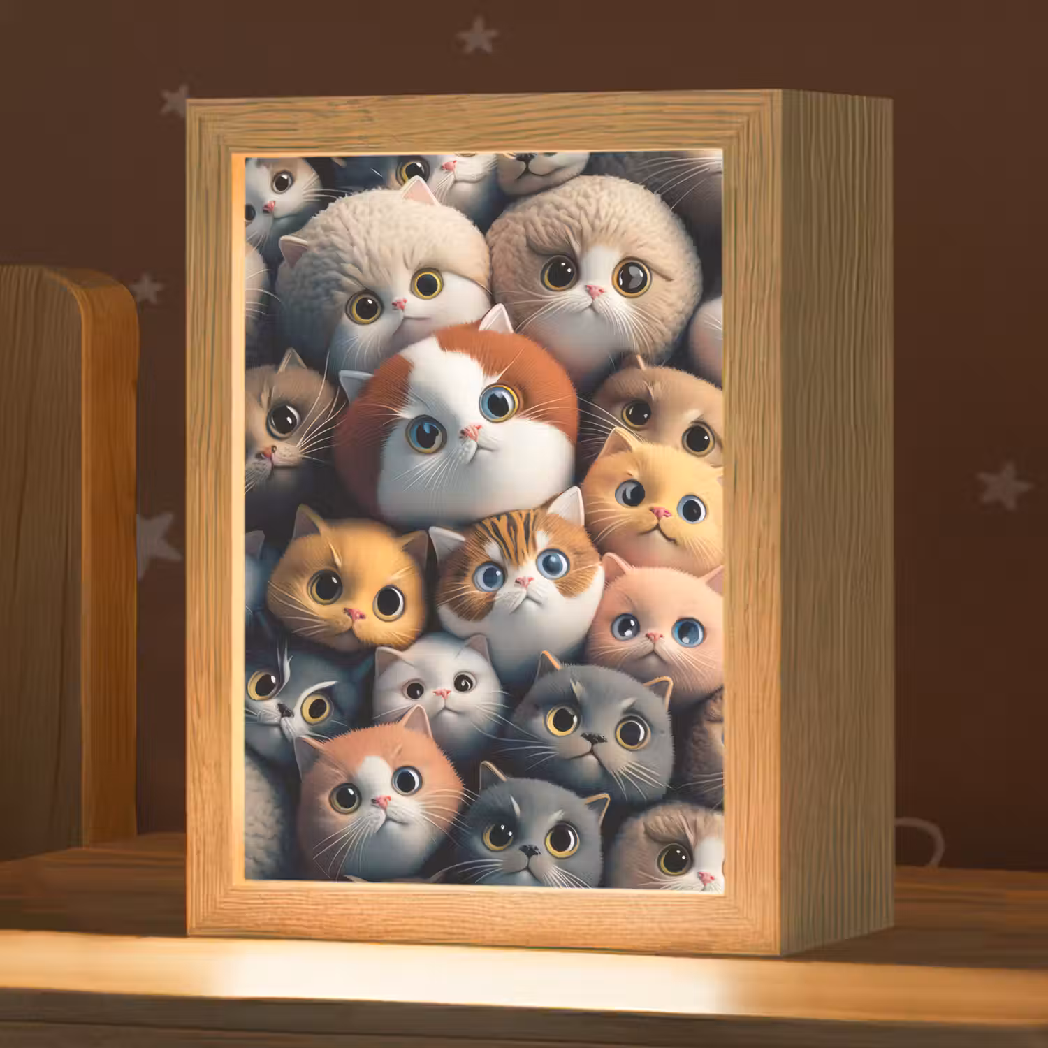 Poes - Kat - Design - Bruin - Grijs - Kids Light Box met kabel klein -zzz_3d_website