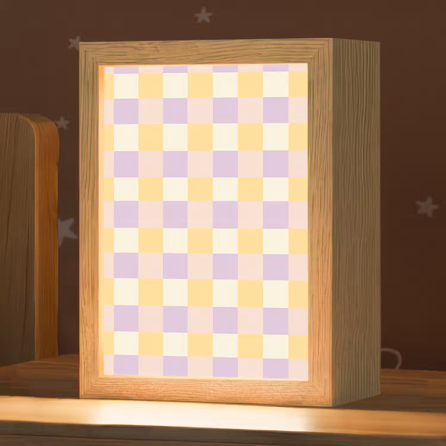 Blokjes - Lila - Geel Light Box met kabel (Kinderlampje) klein 904 -zzz_3d_website