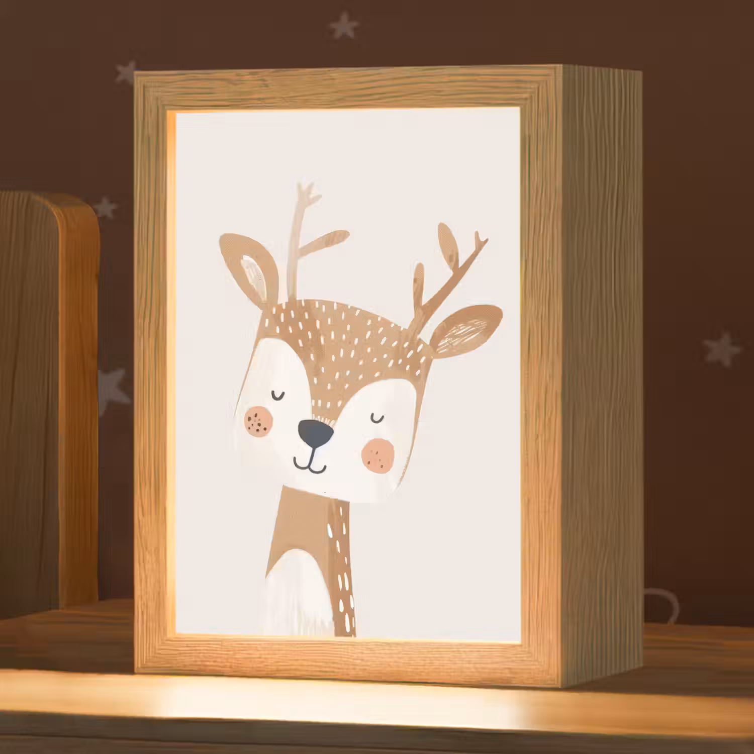 Hert - Bosdieren - Beige Light Box met kabel klein -zzz_3d_website