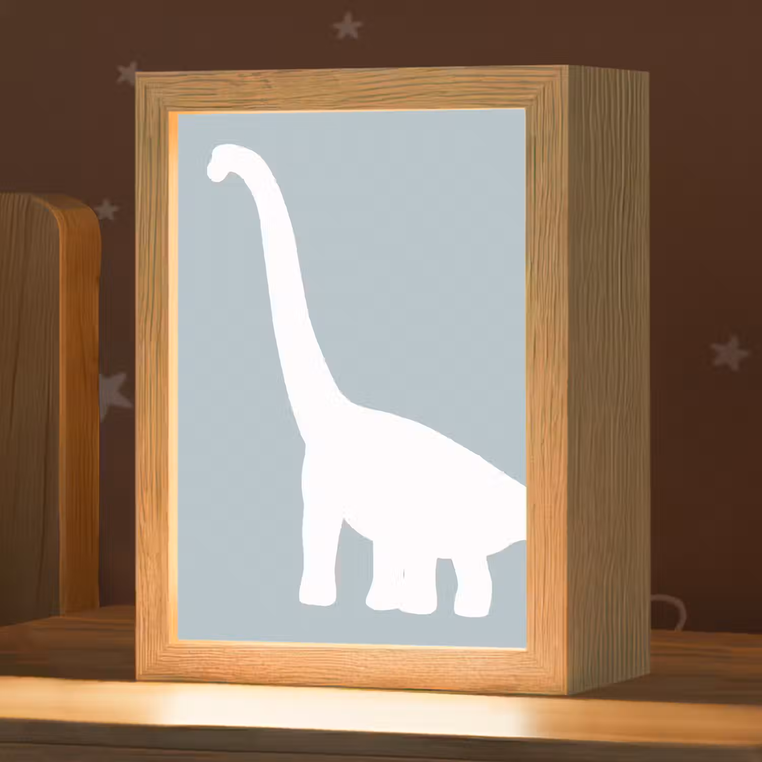 Dino - Brachiosaurus - Dinosaurus - Blauw Light Box met kabel klein -zzz_3d_website