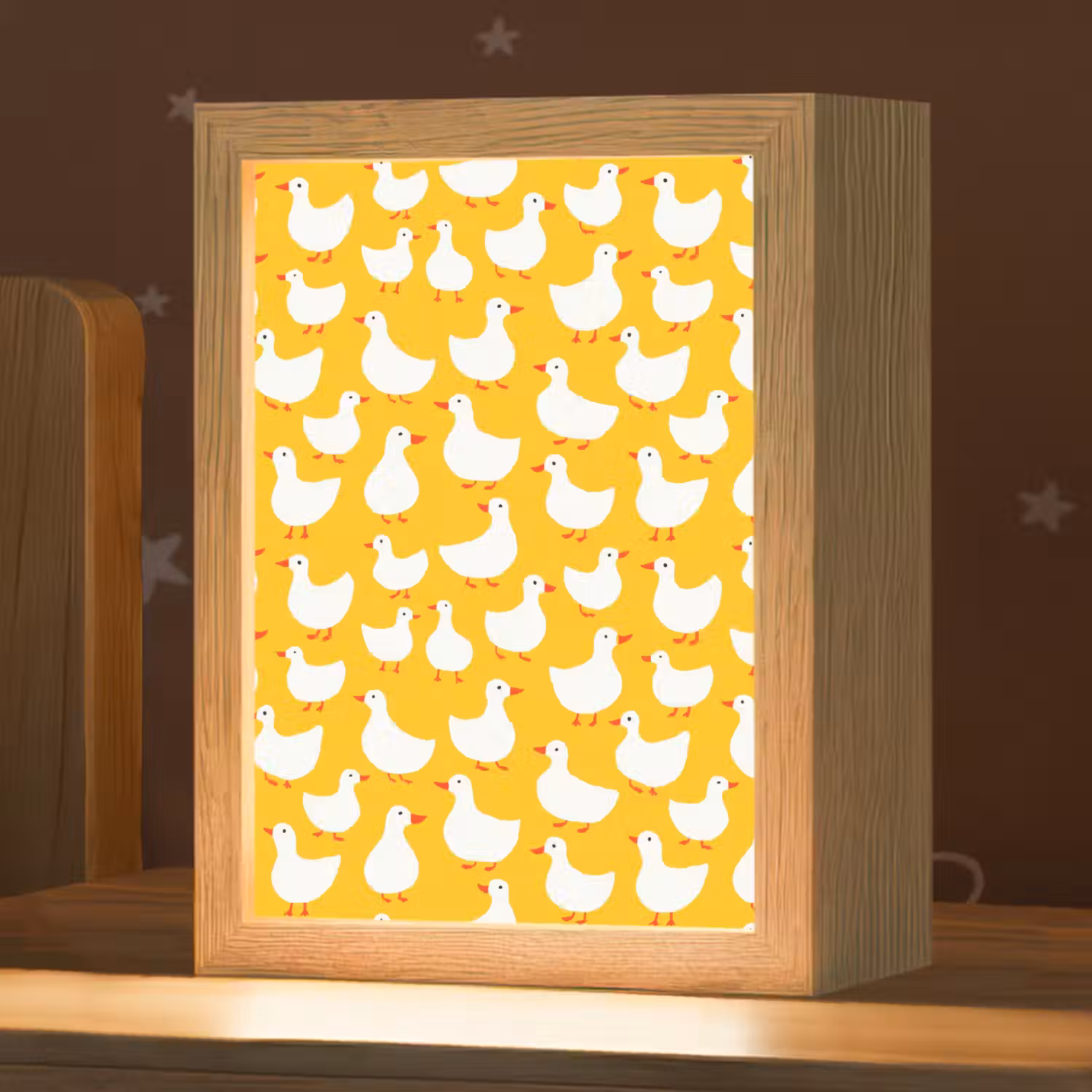 Eendjes - Patroon - Geel Light Box met kabel (Kinderlampje) klein 904 -zzz_3d_website
