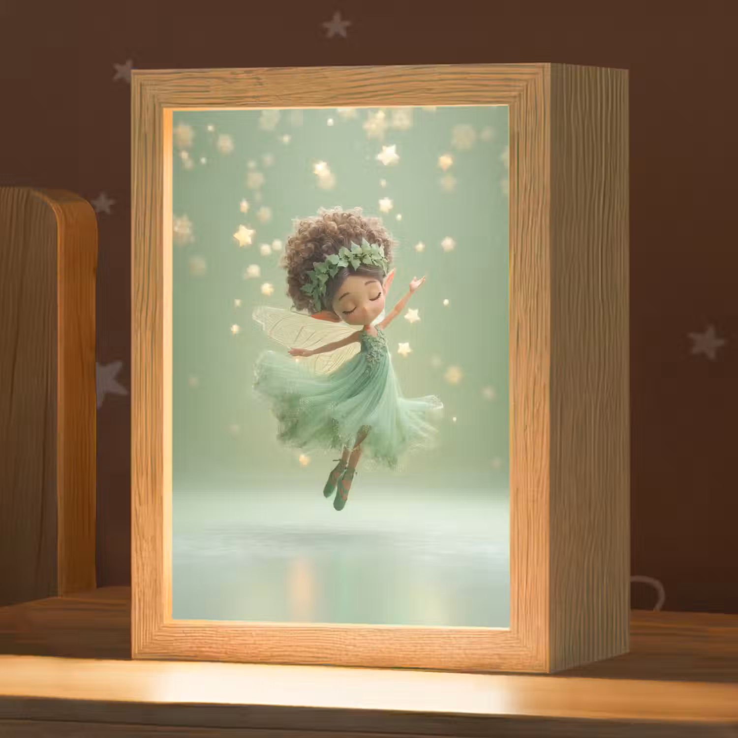 Fee - Groen - Sprookje - Sterren Light Box met kabel klein -zzz_3d_website