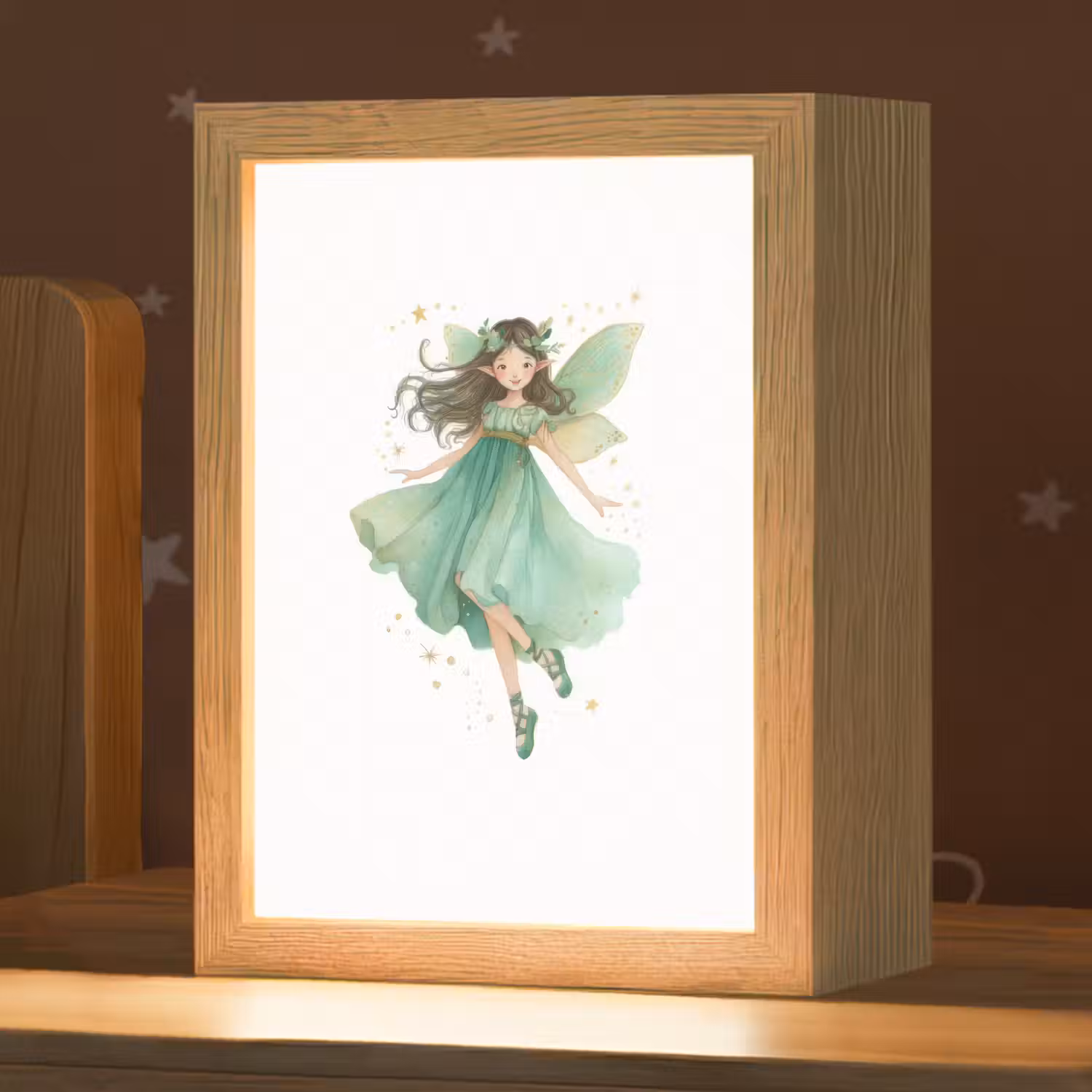 Bosfee - Groen - Sprookje Light Box met kabel klein -zzz_3d_website