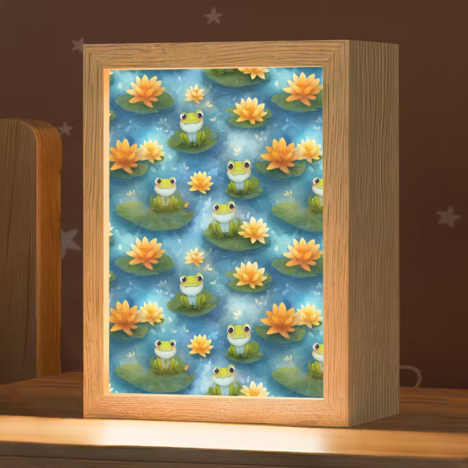 Kikker - Lelies - Groen Light Box met kabel (Kinderlampje) klein 904 -zzz_3d_website