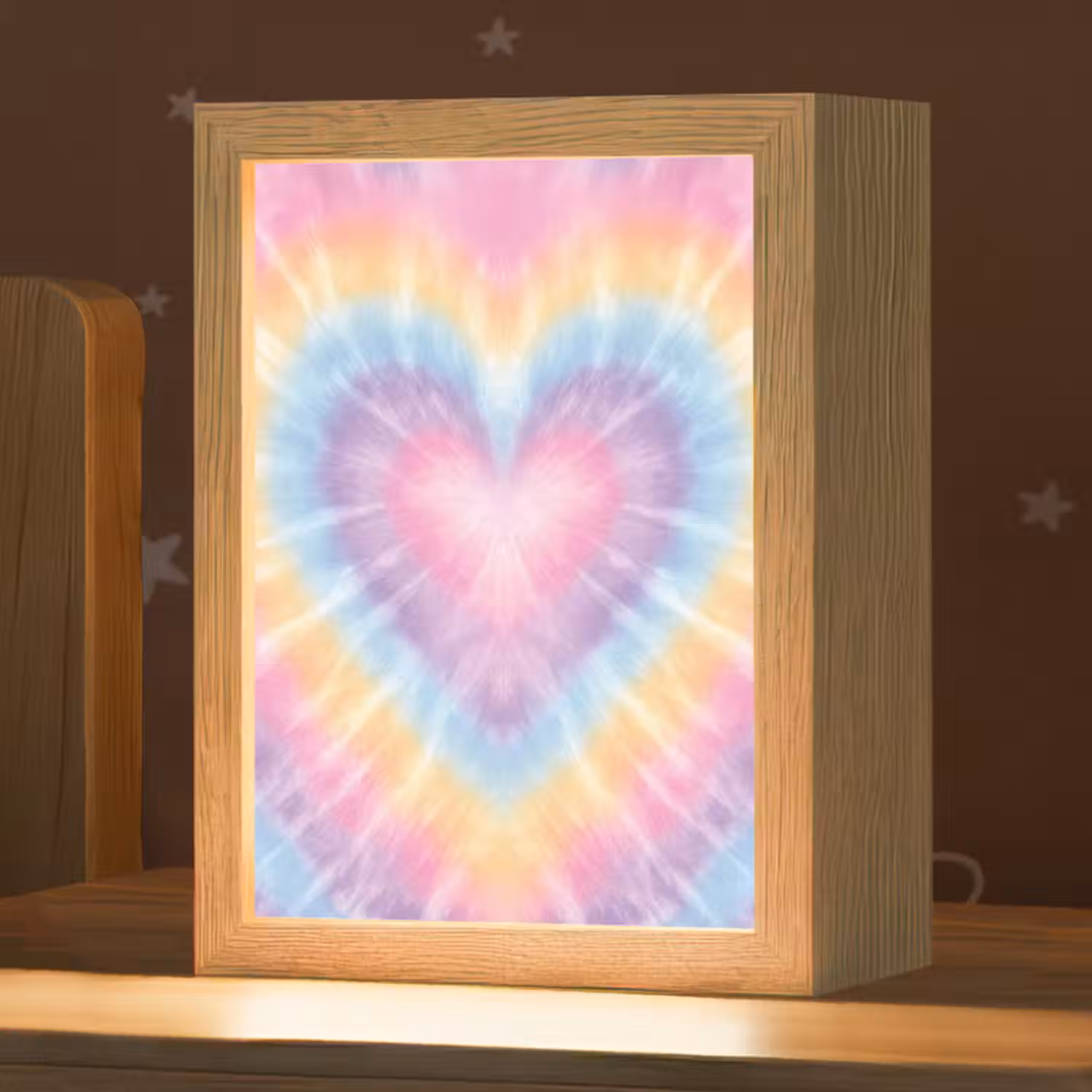 Hartvorm - Pastelkleuren - Tie Dye Light Box met kabel klein -zzz_3d_website