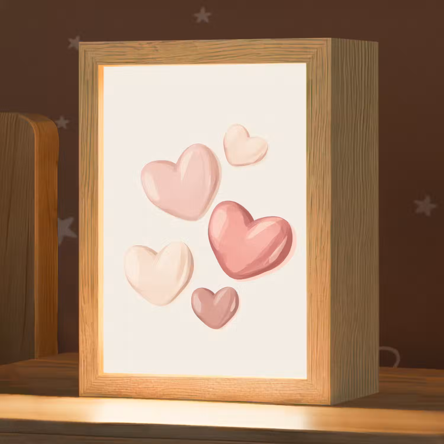 Harten - Rood - Roze - Zwevend Light Box met kabel klein -zzz_3d_website
