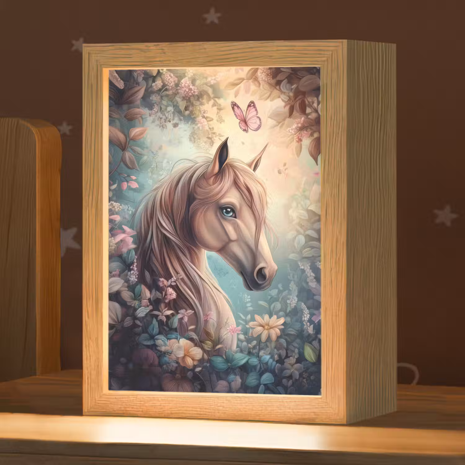 Paard - Bloemen - Vlinders Light Box met kabel klein -zzz_3d_website