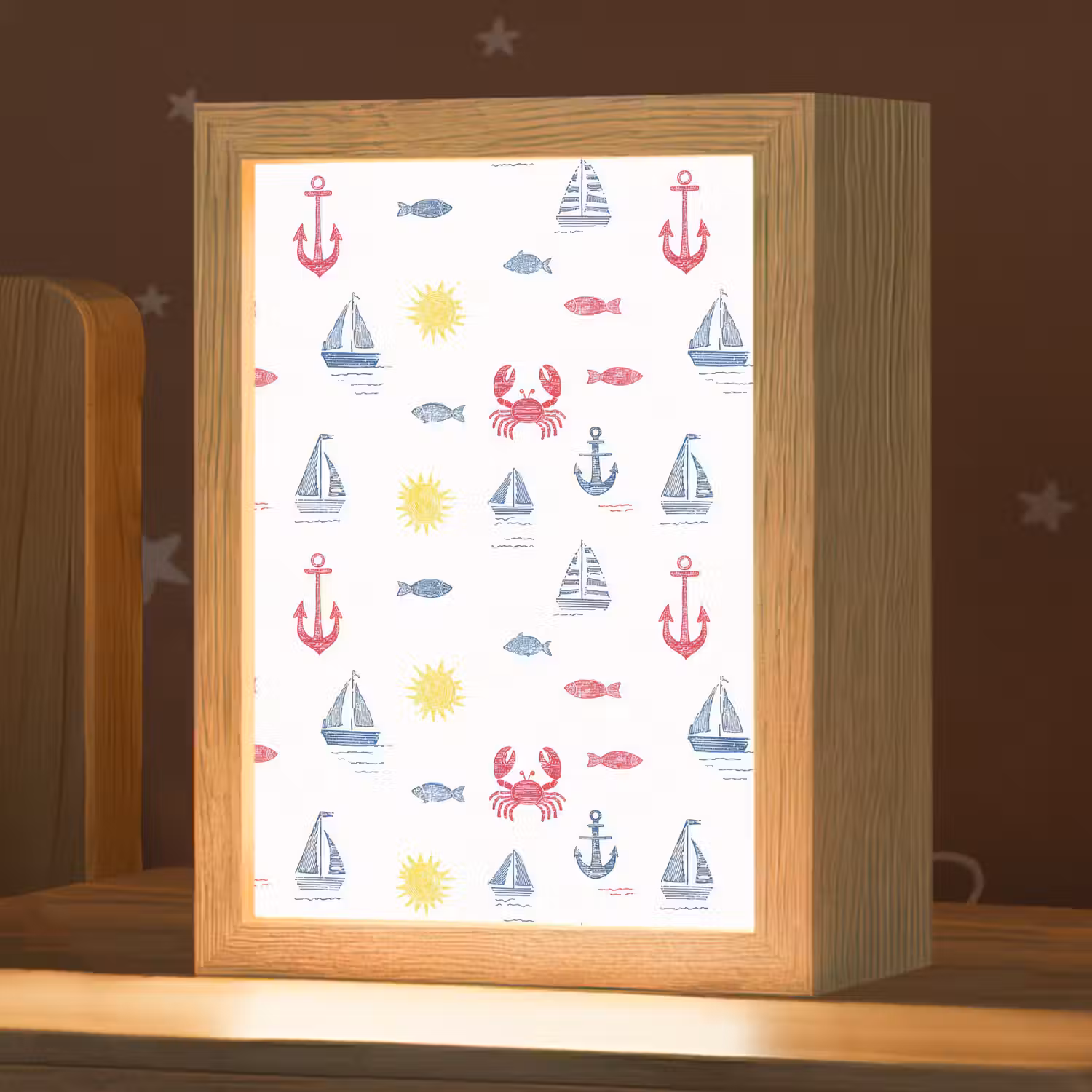 Nautisch - Illustraties - Kleurrijk Light Box met kabel (Kinderlampje) klein 904 -zzz_3d_website
