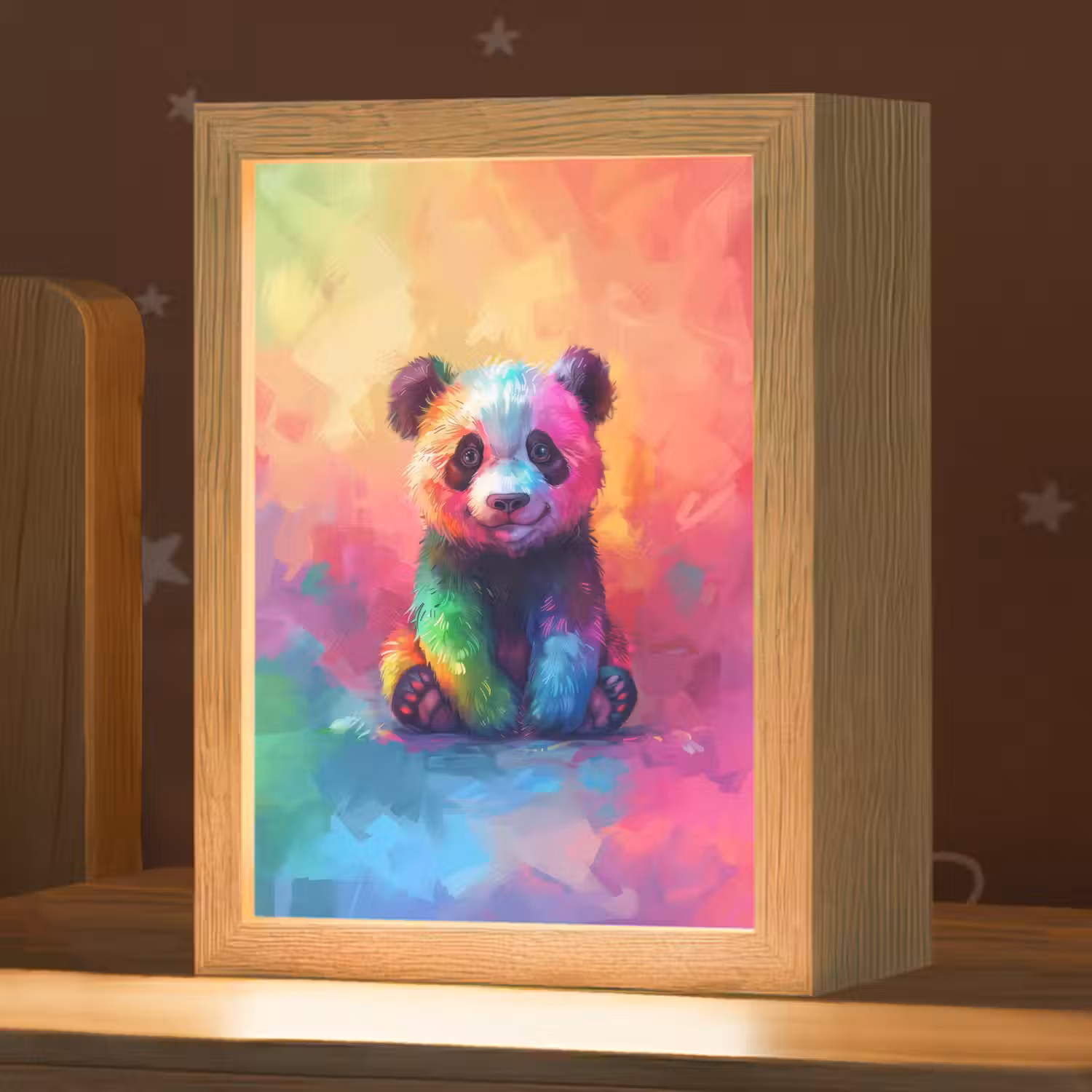 Panda - Dieren - Kleurrijk - Neon Light Box met kabel klein -zzz_3d_website