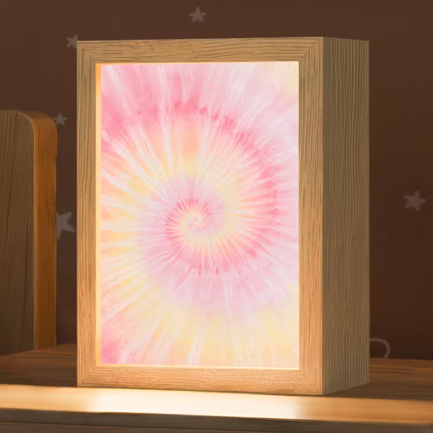Patroon - Tie Dye - Pasteltinten - Roze Light Box met kabel klein -zzz_3d_website