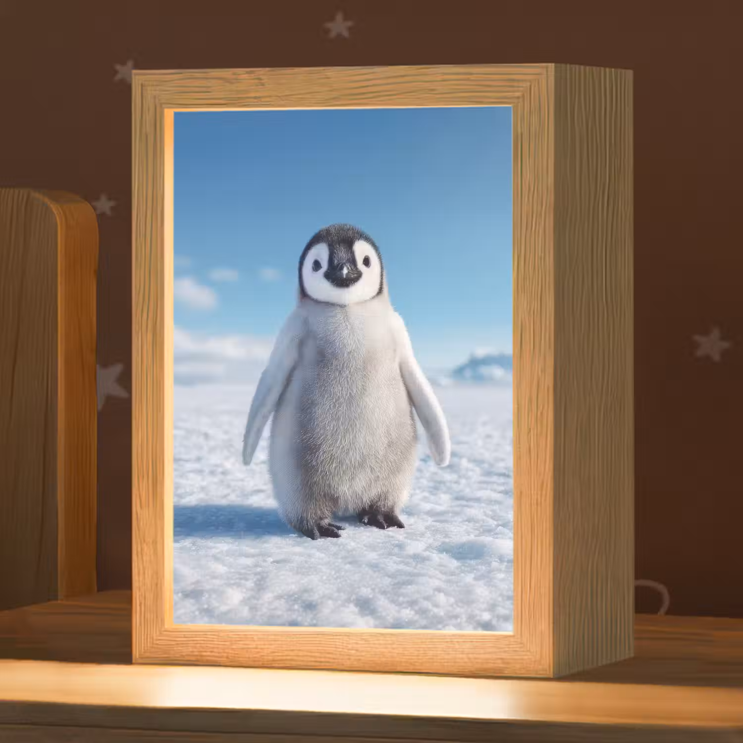 Pinguïn - Sneeuw - Landschap - Wit Light Box met kabel klein -zzz_3d_website