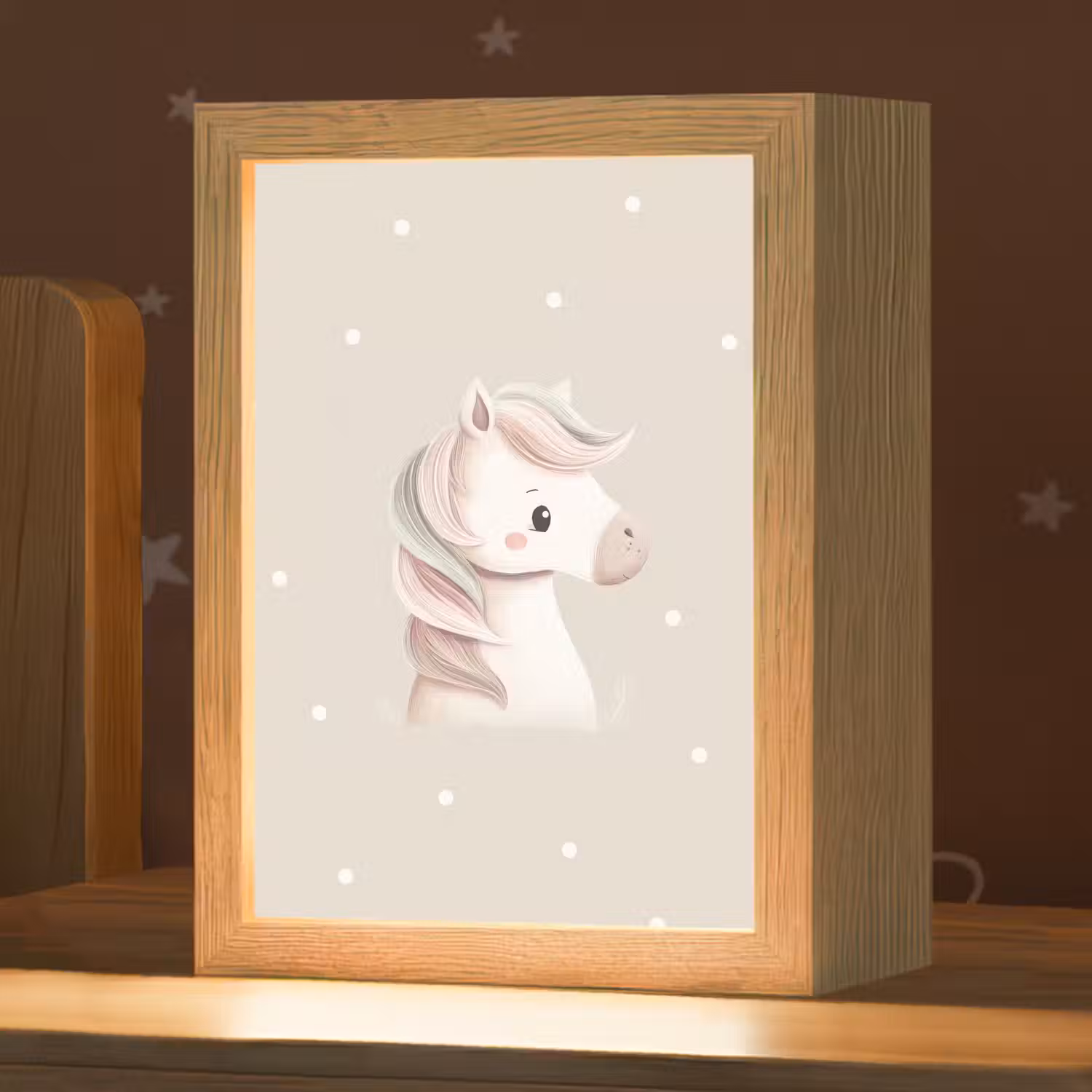 Pony - Minimalistisch - Pastel - Stippen Light Box met kabel klein -zzz_3d_website