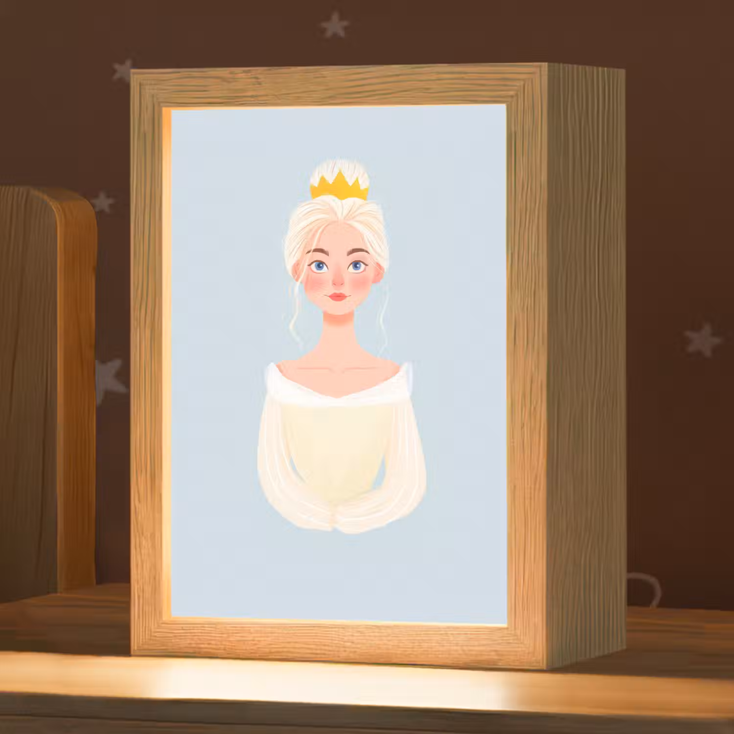 Prinses - Kroon - Blauw Light Box met kabel klein -zzz_3d_website