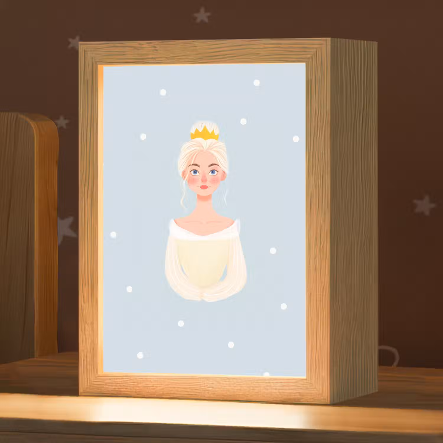 Prinses - Kroon - Blauw - Stippen Light Box met kabel klein -zzz_3d_website