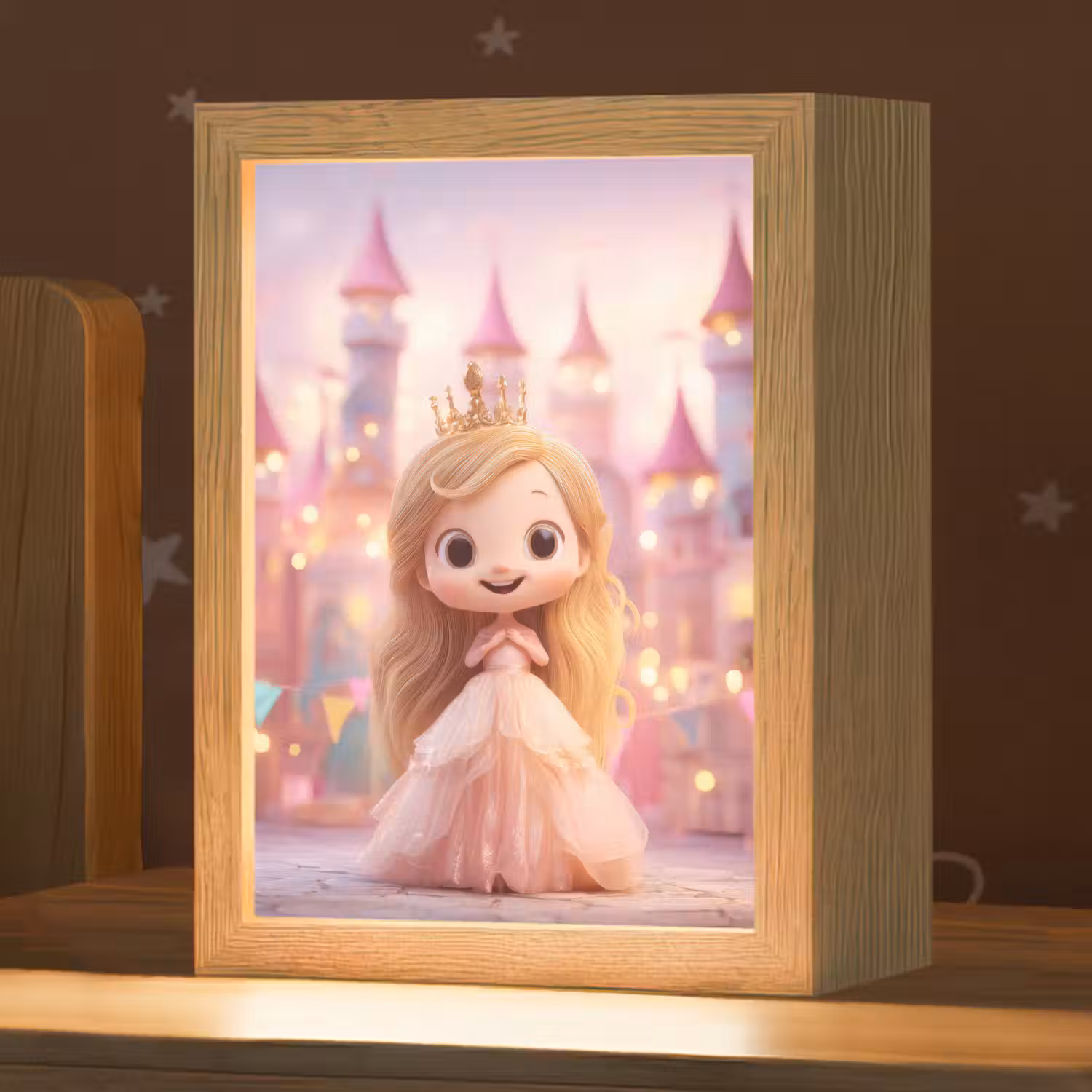 Prinses - Roze - Kasteel Light Box met kabel klein -zzz_3d_website